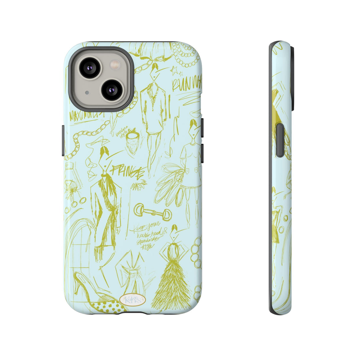 Fashion Sketch Tough Case for iPhone - Blue