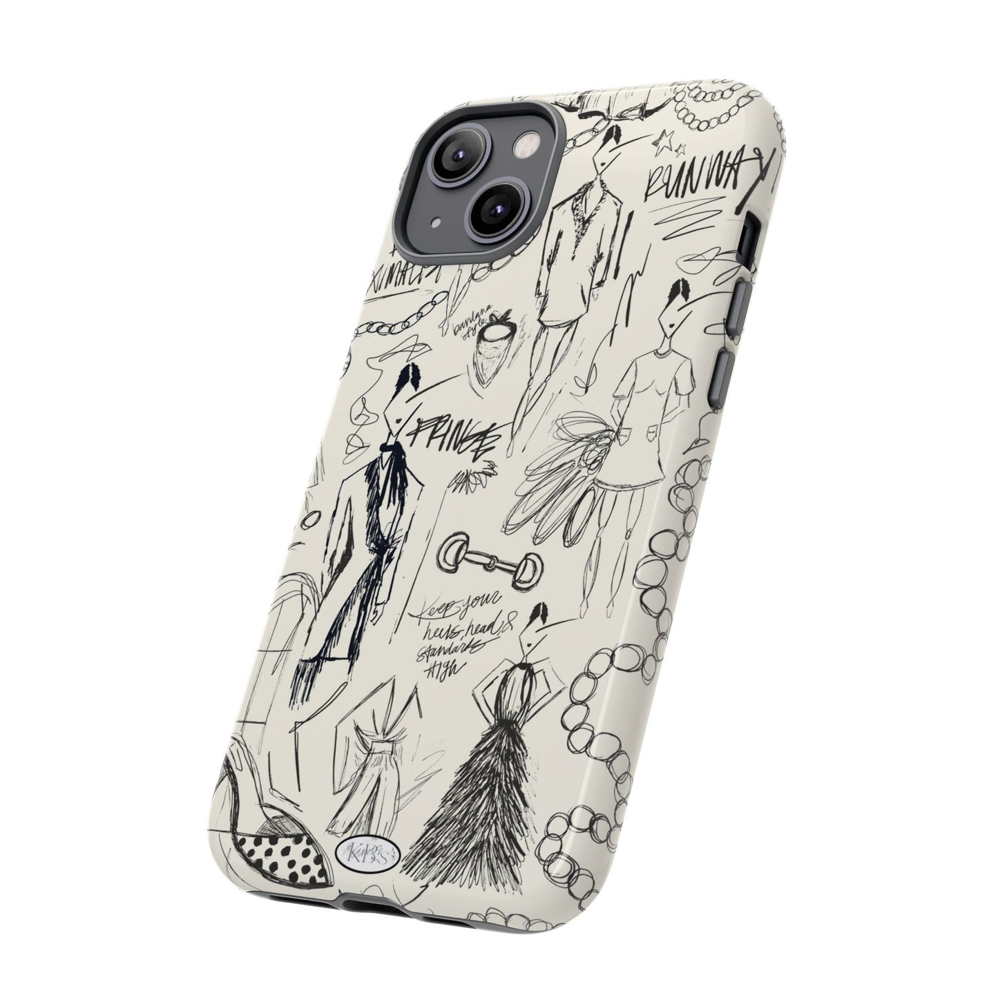 Fashion Sketch Tough Case for iPhone - Black