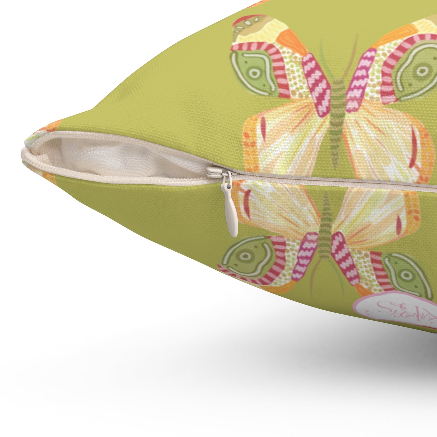 Flutter Pattern Throw Pillow - Green