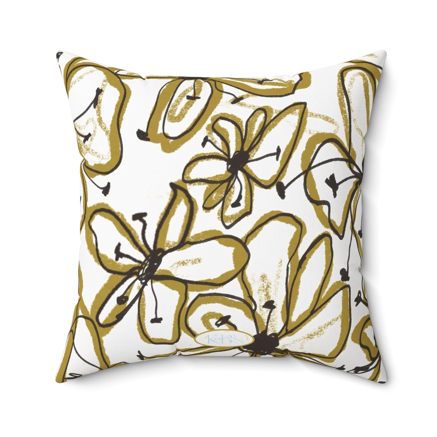 Floral Sketch Throw Pillow