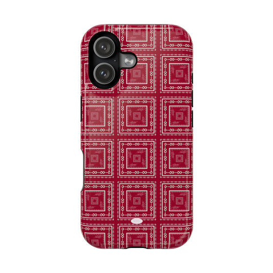 Maroon & White Horsebit MagSafe Case