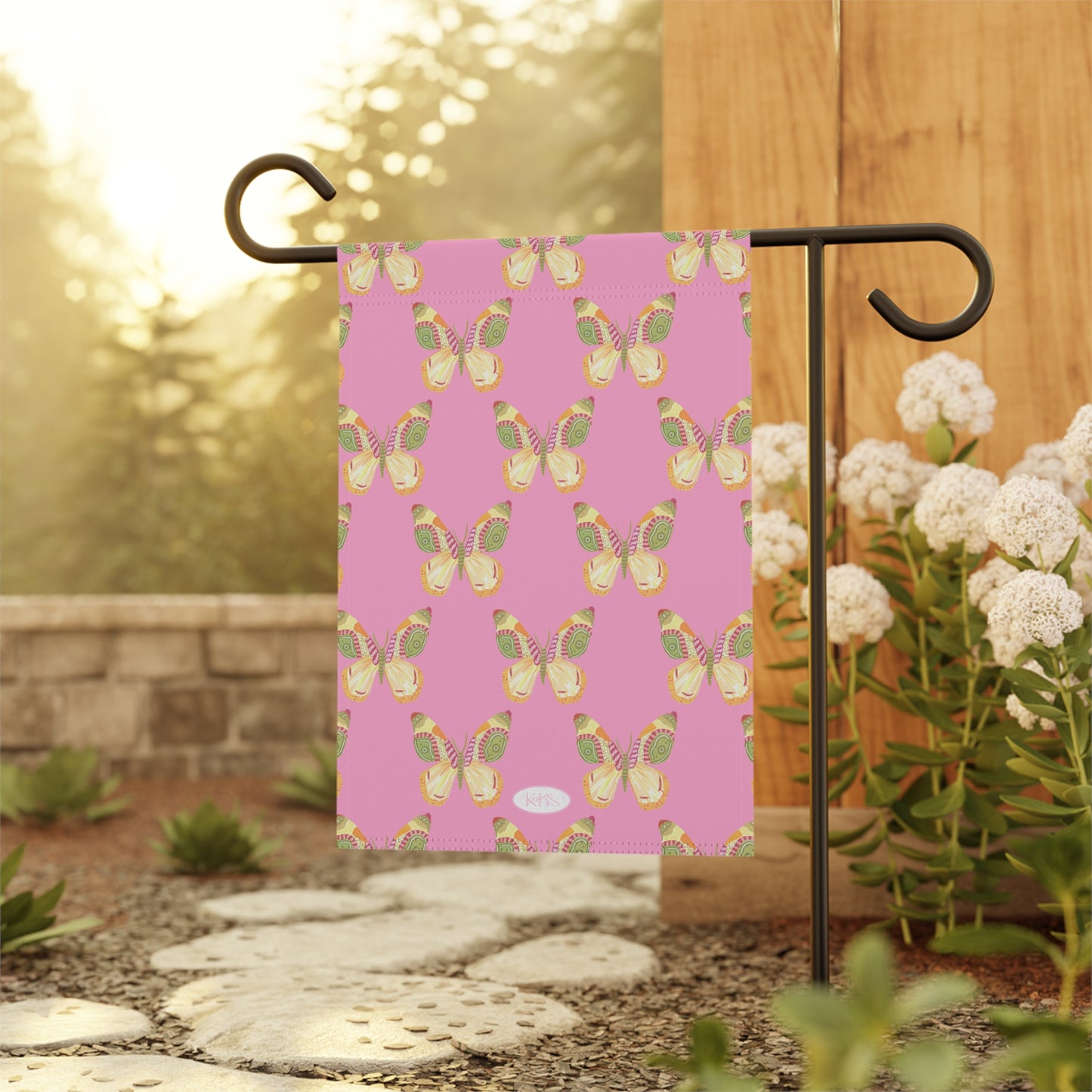 Flutter Pattern Garden Flag - Pink