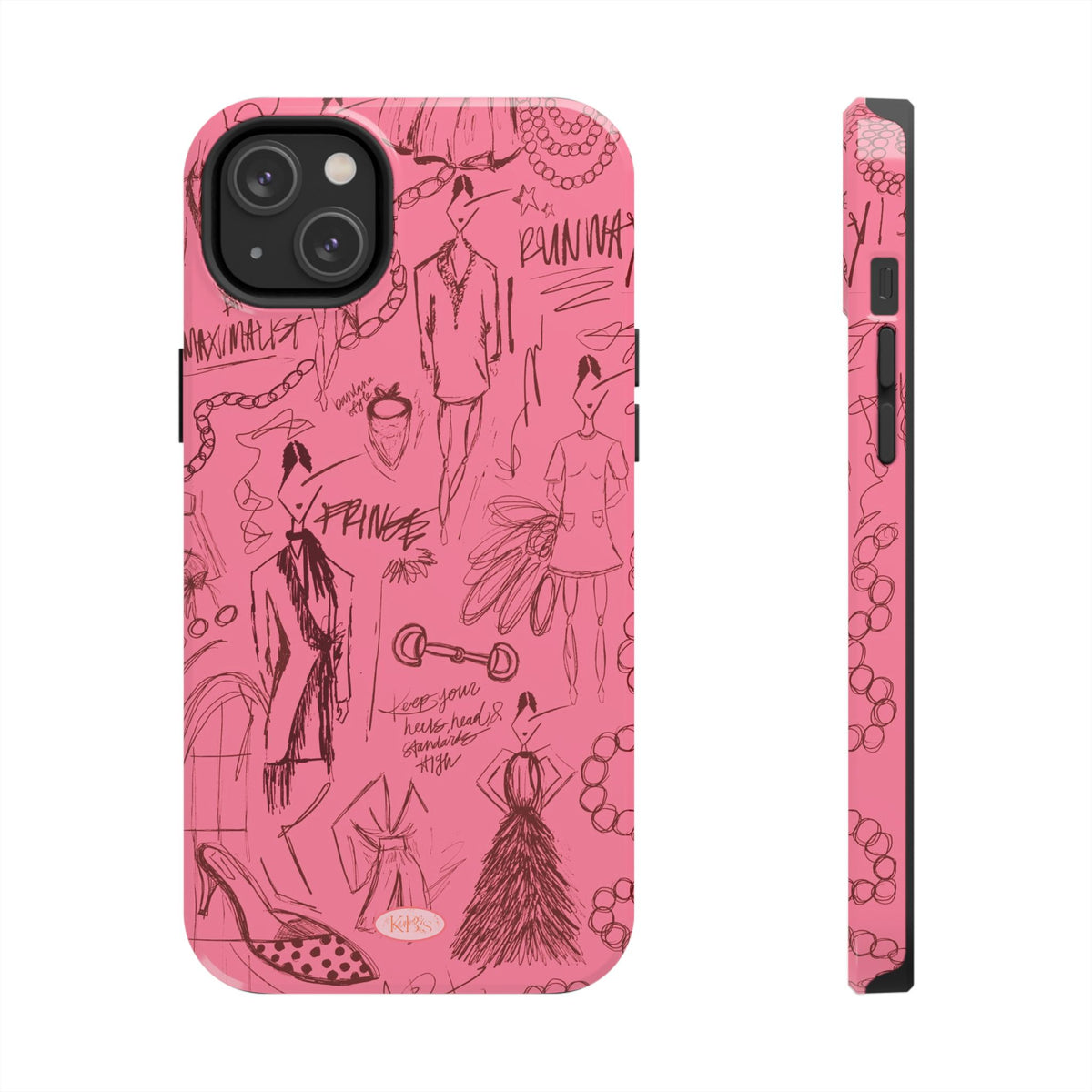Fashion Sketch Tough Case for iPhone - Maroon