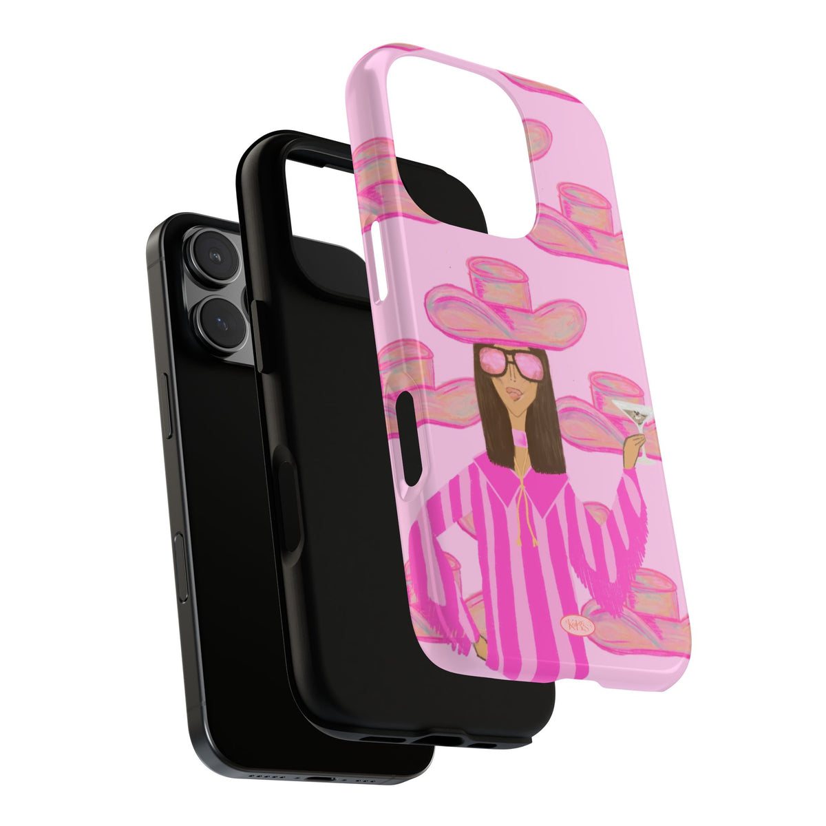 Cocktail Cowgirl Tough Case for iPhone - Pink