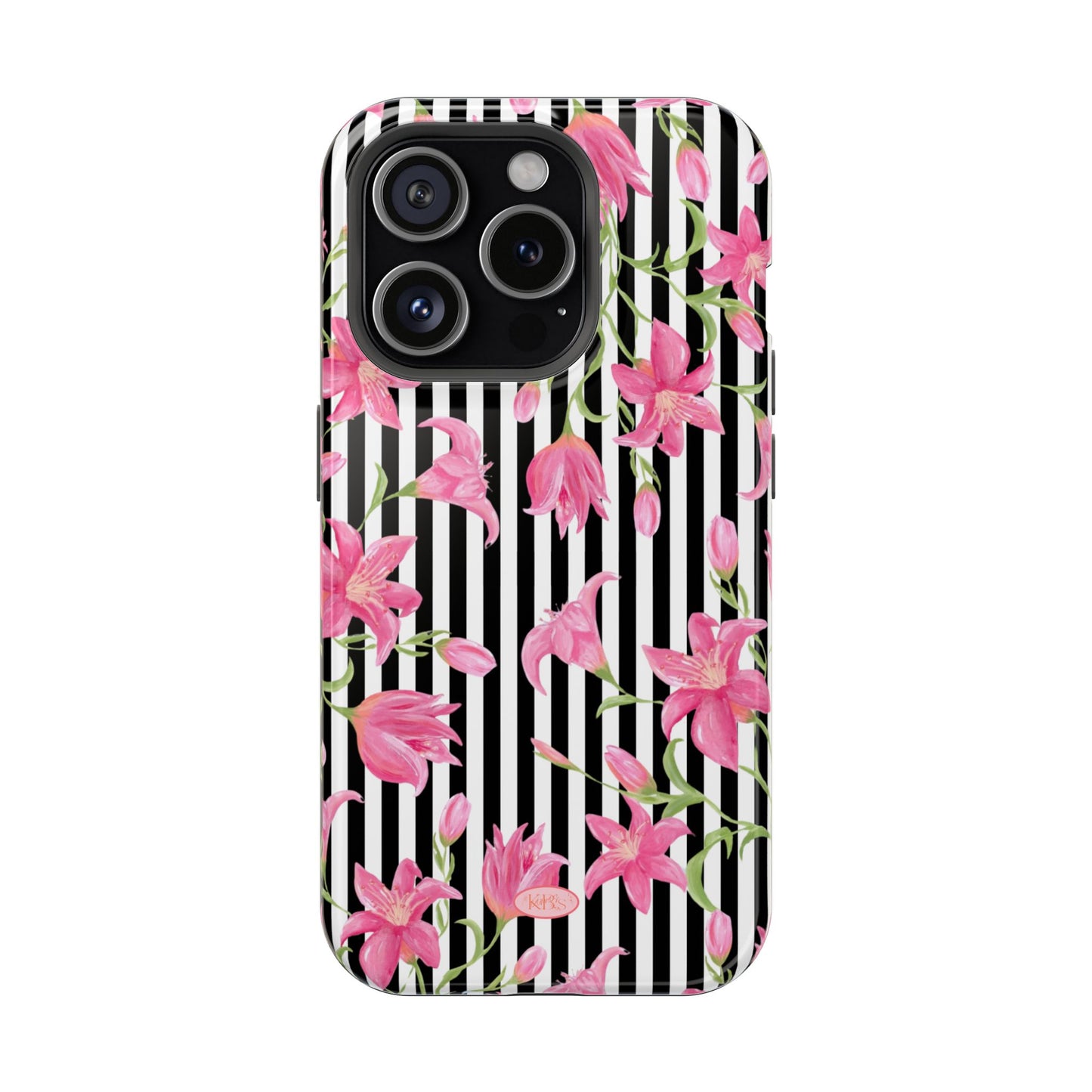 Azalea Stripe Mag Safe Case for iPhone - Black