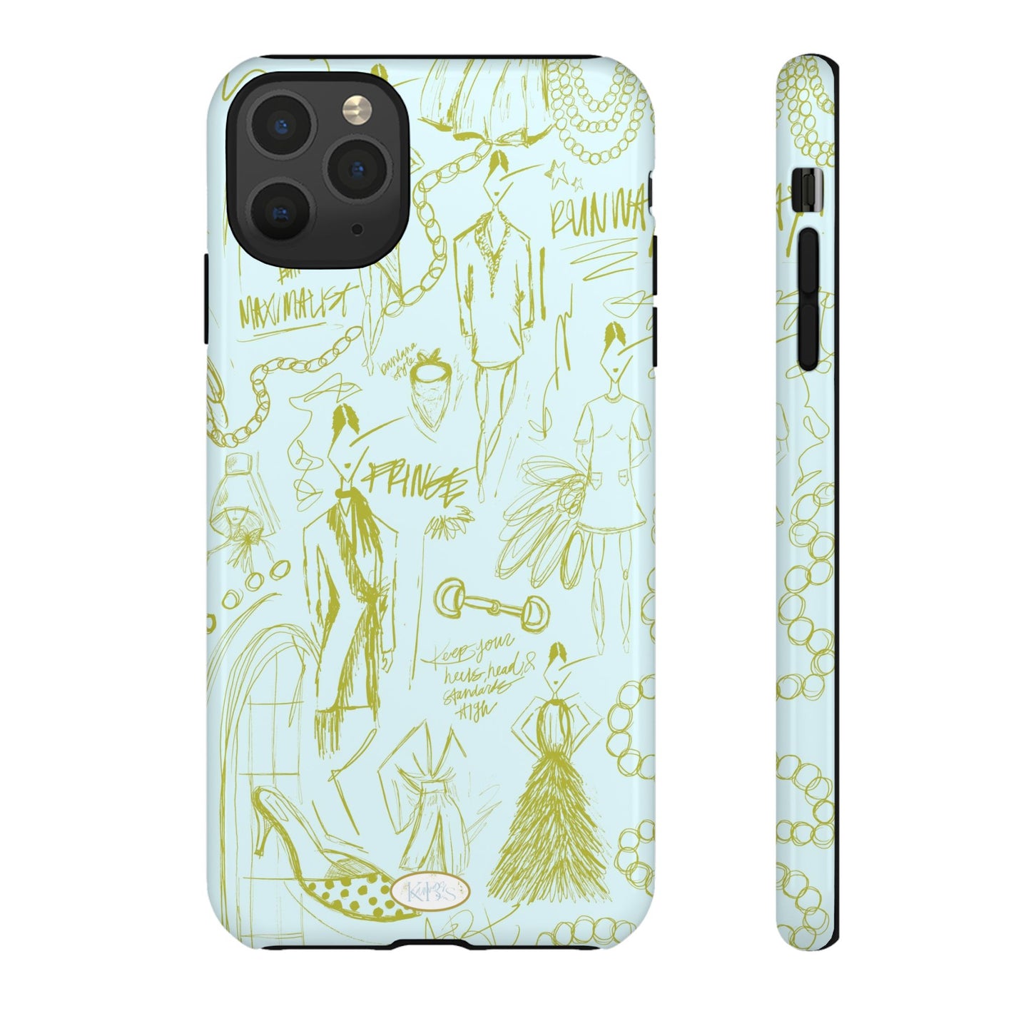 Fashion Sketch Tough Case for iPhone - Blue