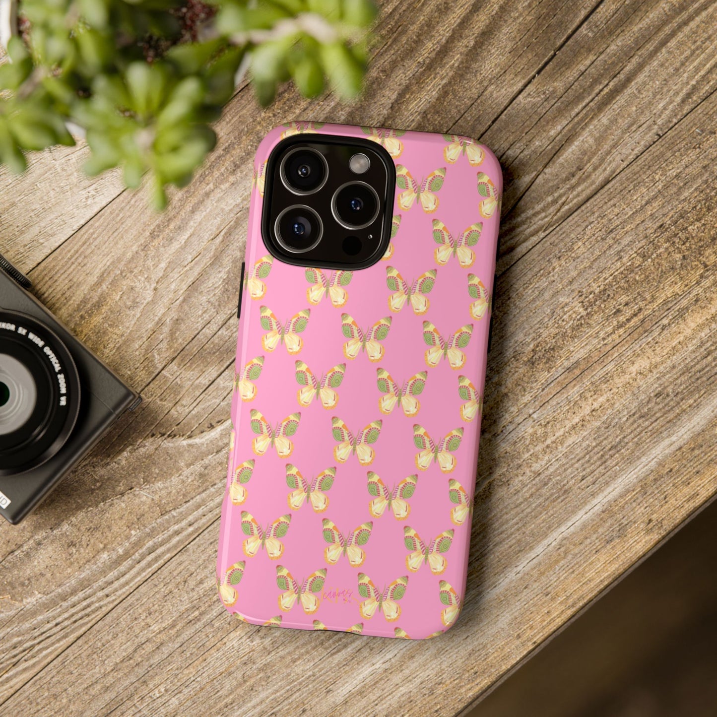 Flutter Pattern Tough Case - Pink