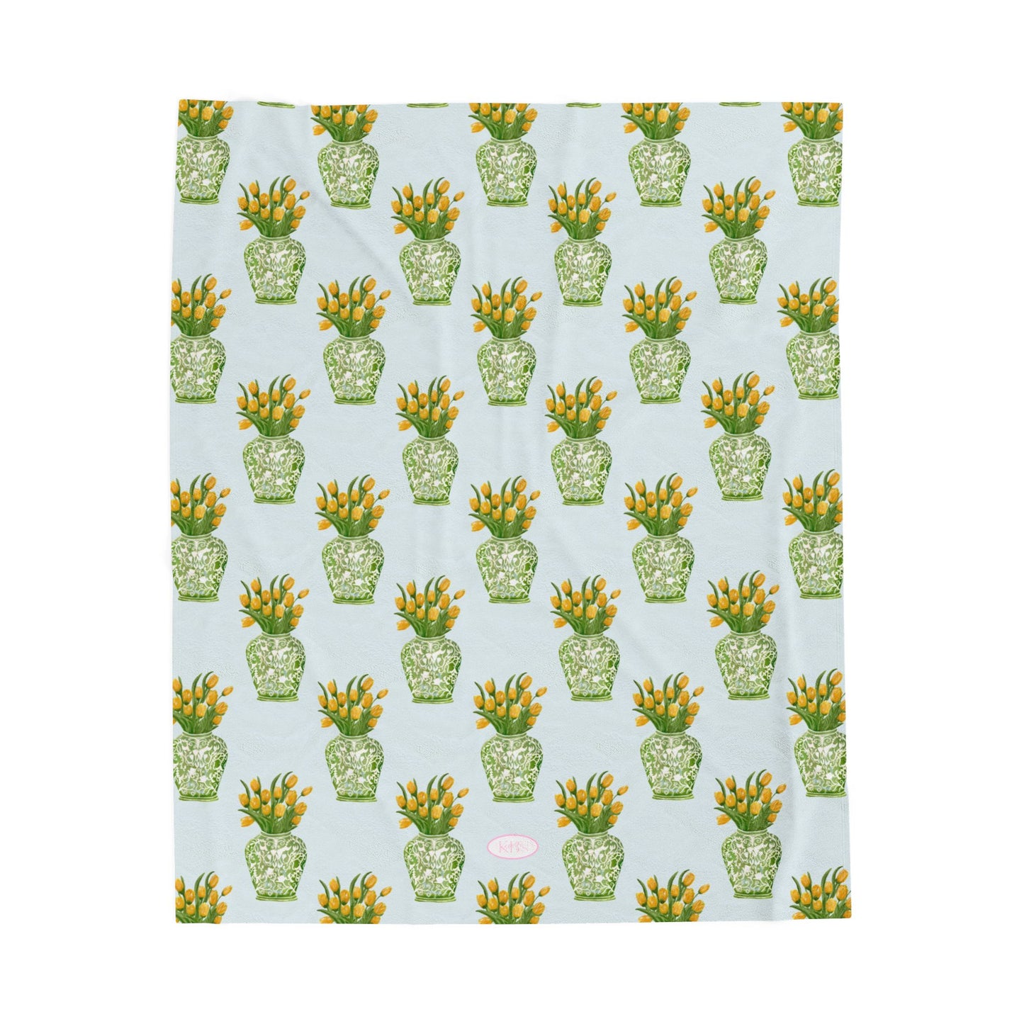 Tulip Haus Pattern Velveteen Blanket