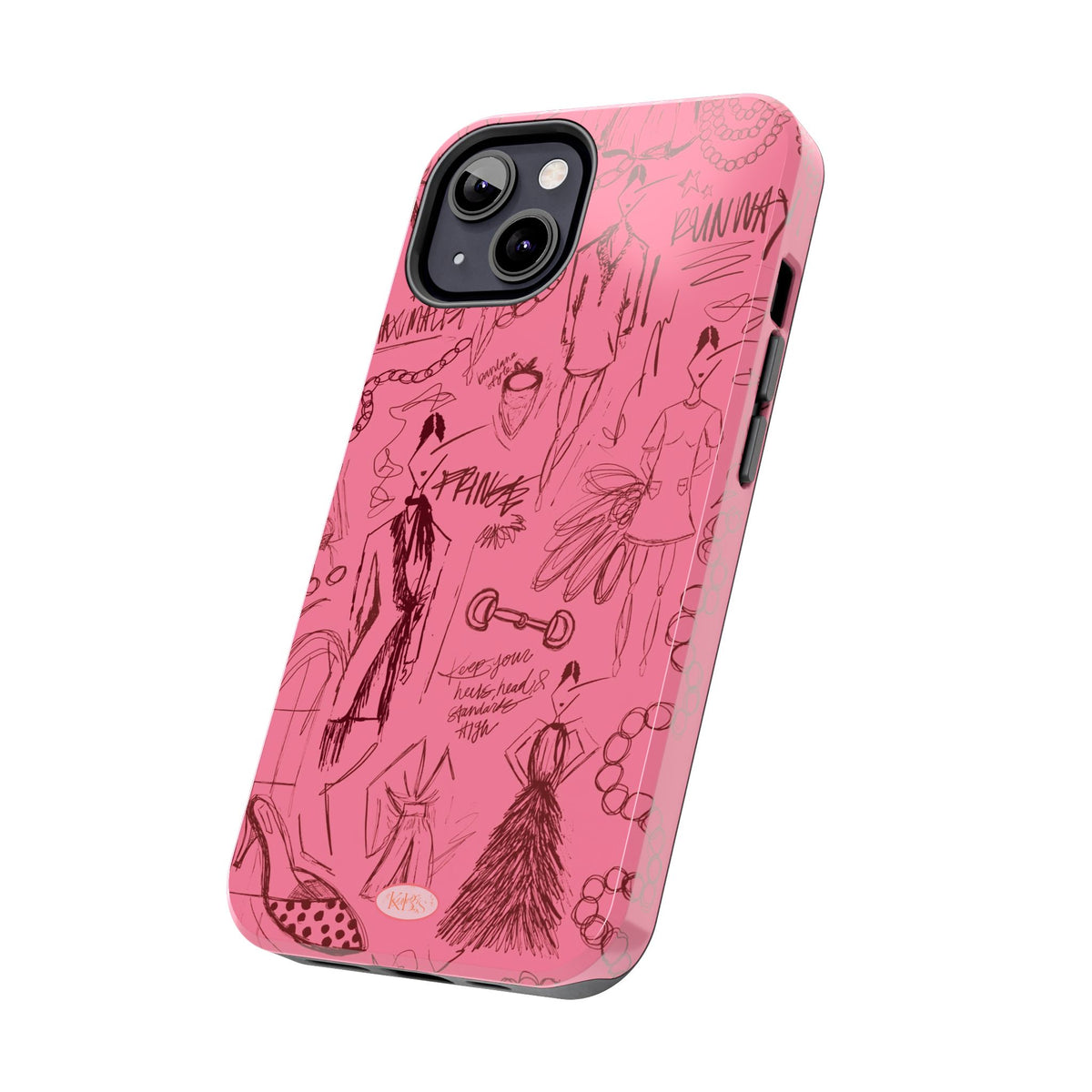 Fashion Sketch Tough Case for iPhone - Maroon