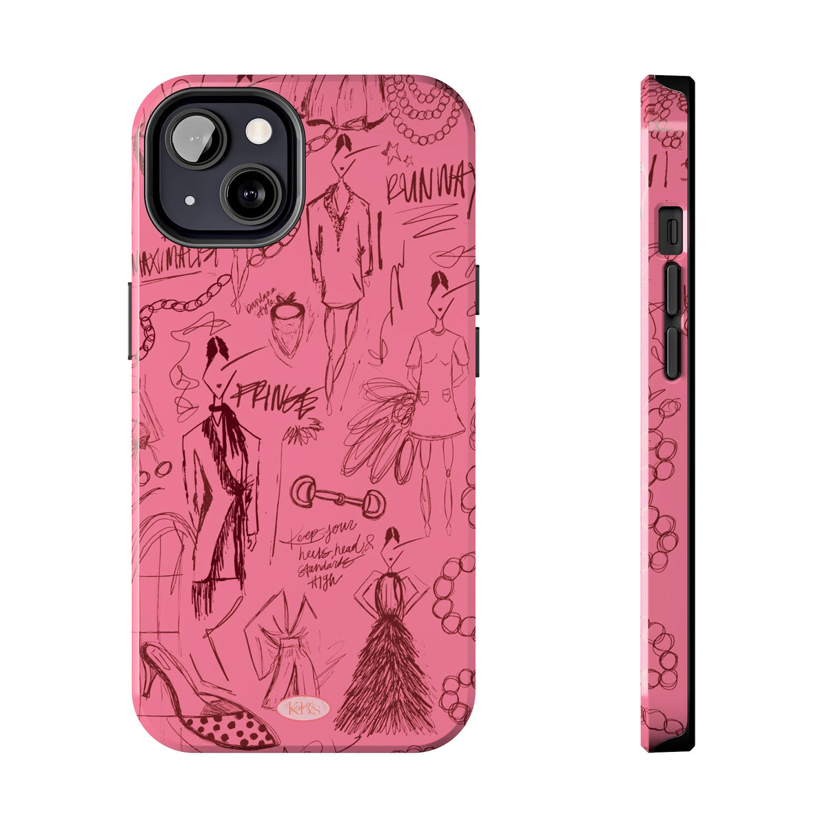 Fashion Sketch Tough Case for iPhone - Maroon