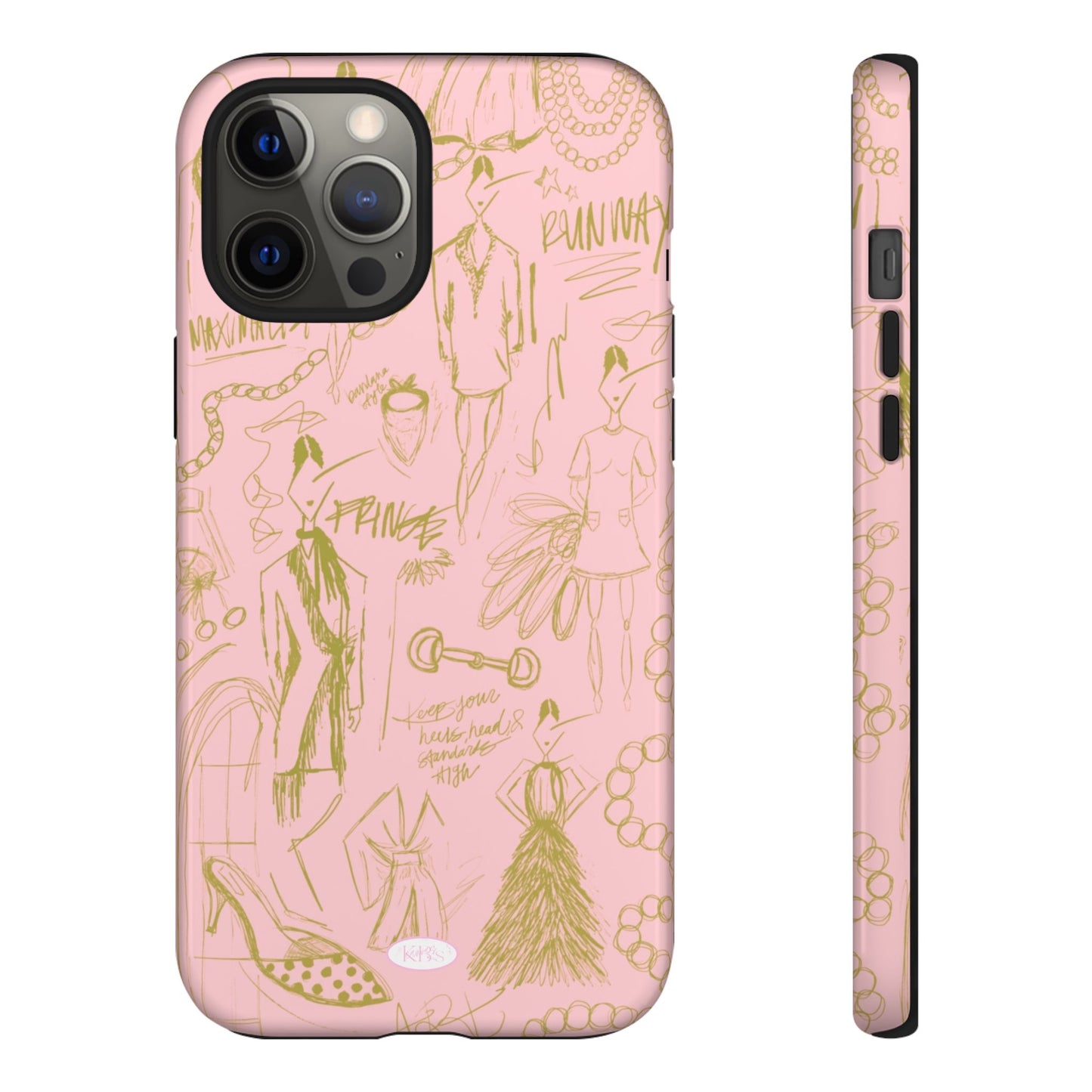Fashion Sketch Tough Case for iPhone - Pink