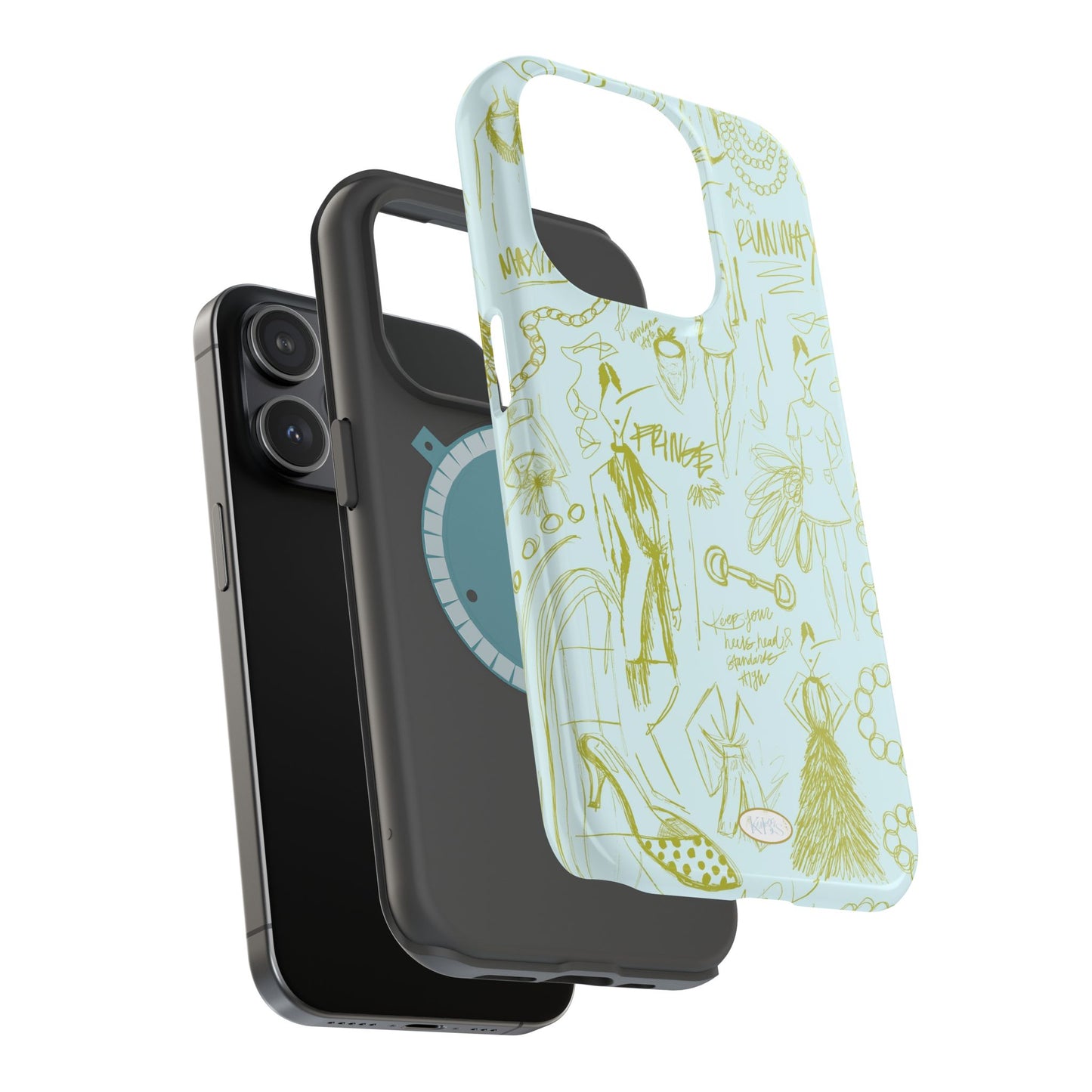 Fashion Sketch Mag Safe Case for iPhone - Blue