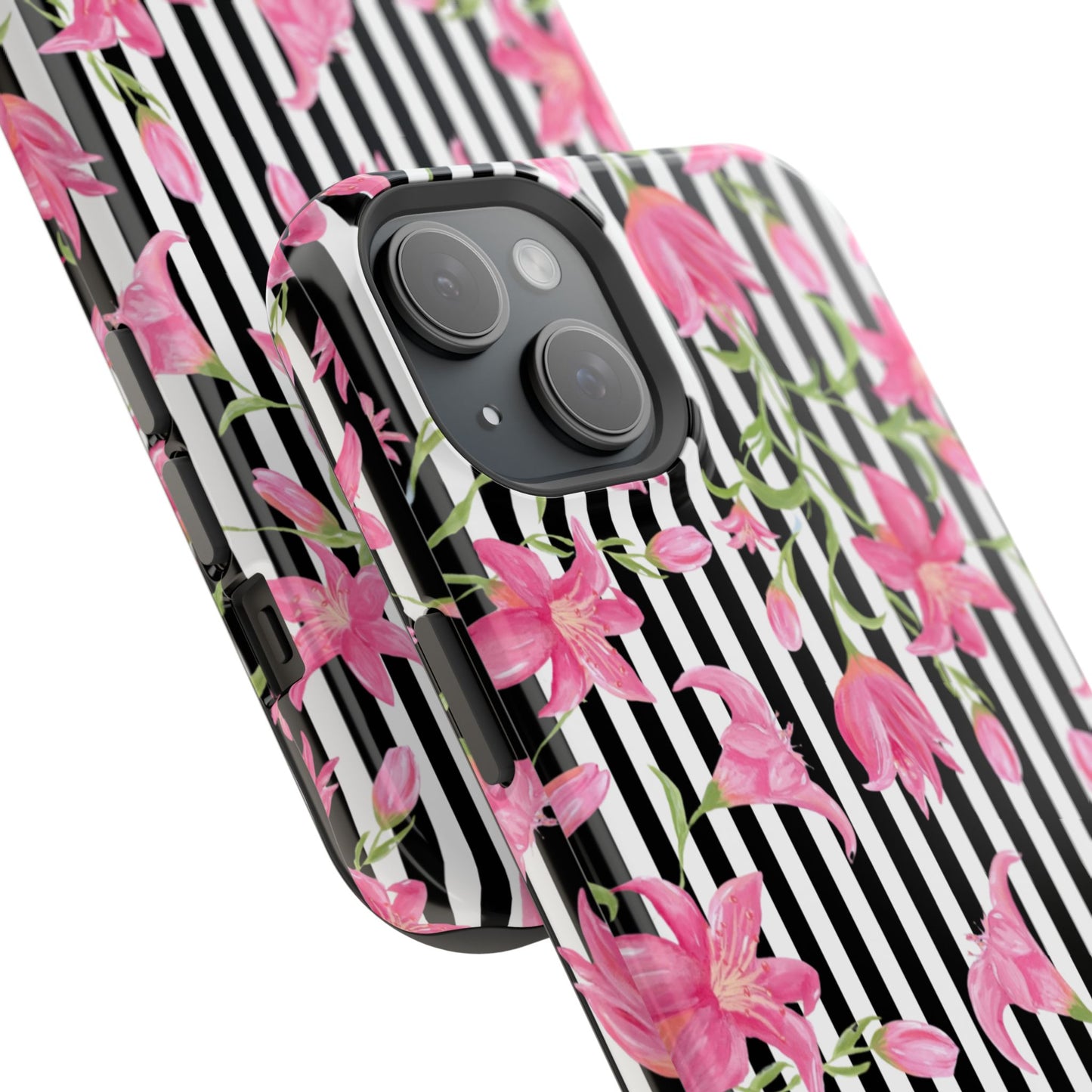 Azalea Stripe Mag Safe Case for iPhone - Black