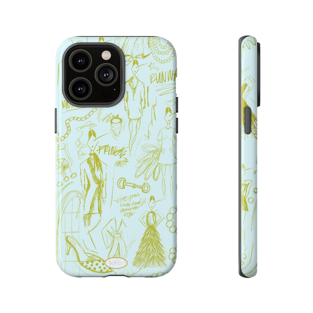 Fashion Sketch Tough Case for iPhone - Blue