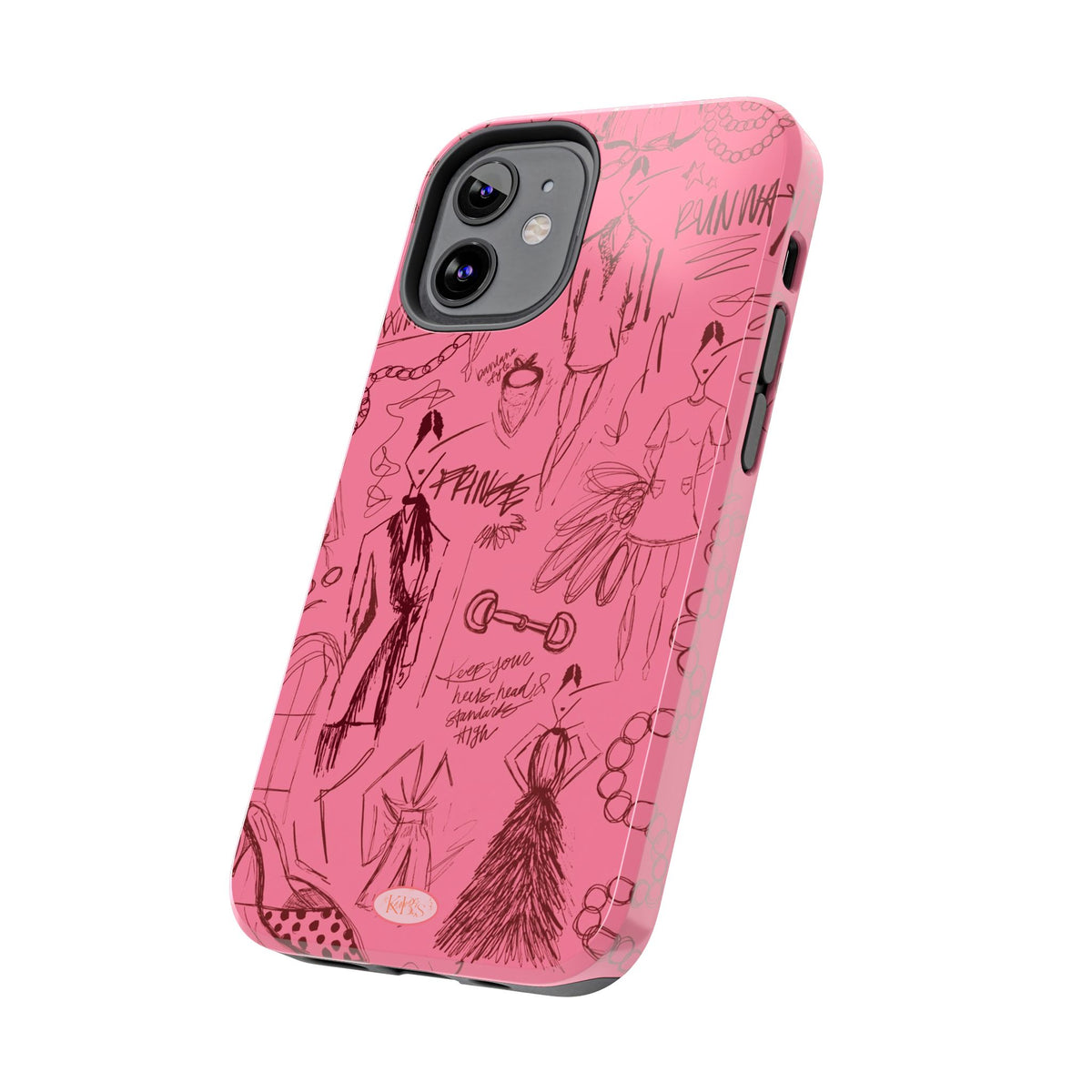 Fashion Sketch Tough Case for iPhone - Maroon