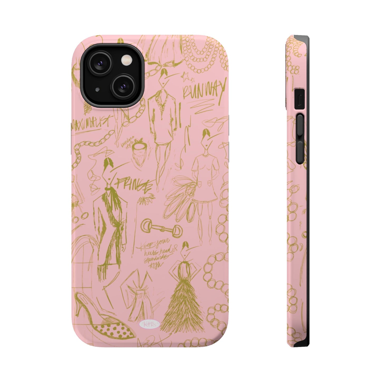 Fashion Sketch Mag Safe Case for iPhone - Pink