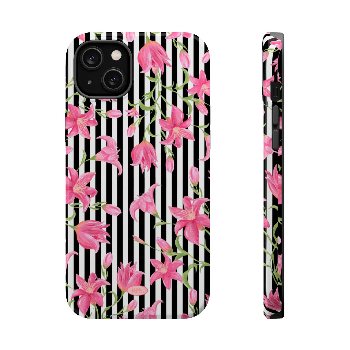 Azalea Stripe Mag Safe Case for iPhone - Black