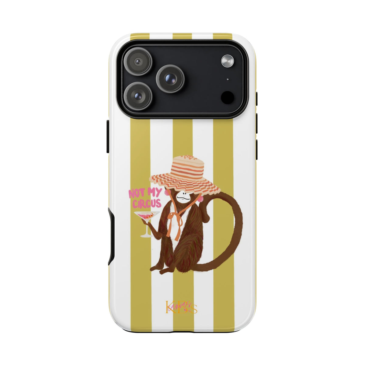 Not My Circus Tough Case - Green & White Stripe