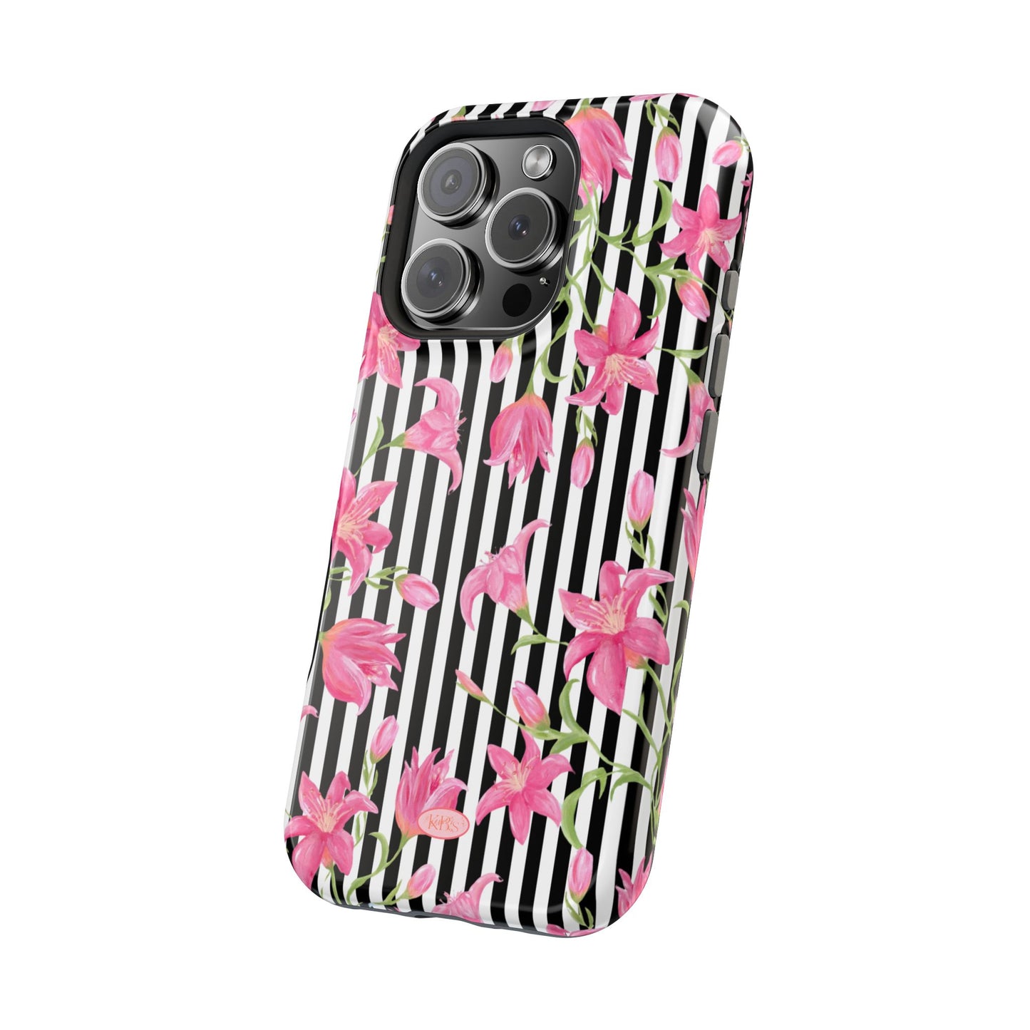 Azalea Stripe Mag Safe Case for iPhone - Black