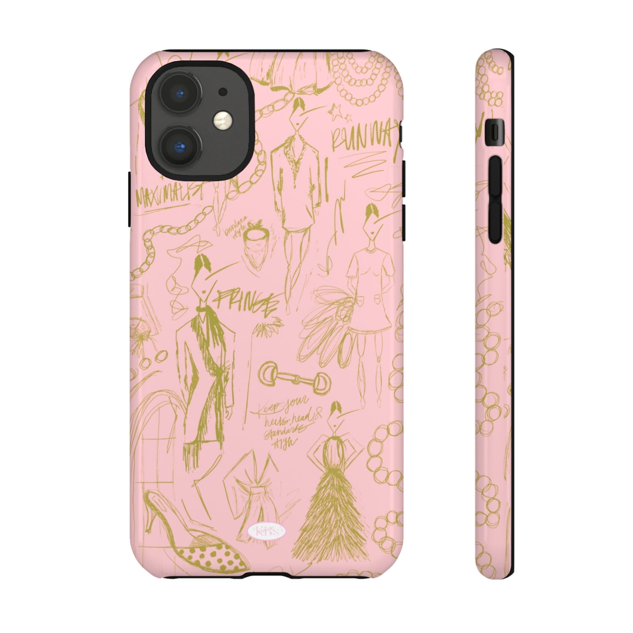 Fashion Sketch Tough Case for iPhone - Pink
