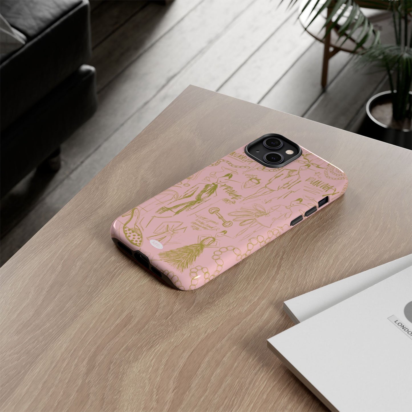 Fashion Sketch Tough Case for iPhone - Pink