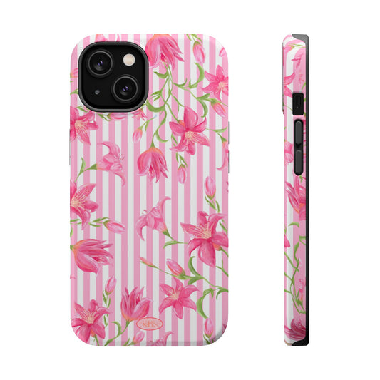 Azalea Stripe Mag Safe Case for iPhone - Pink