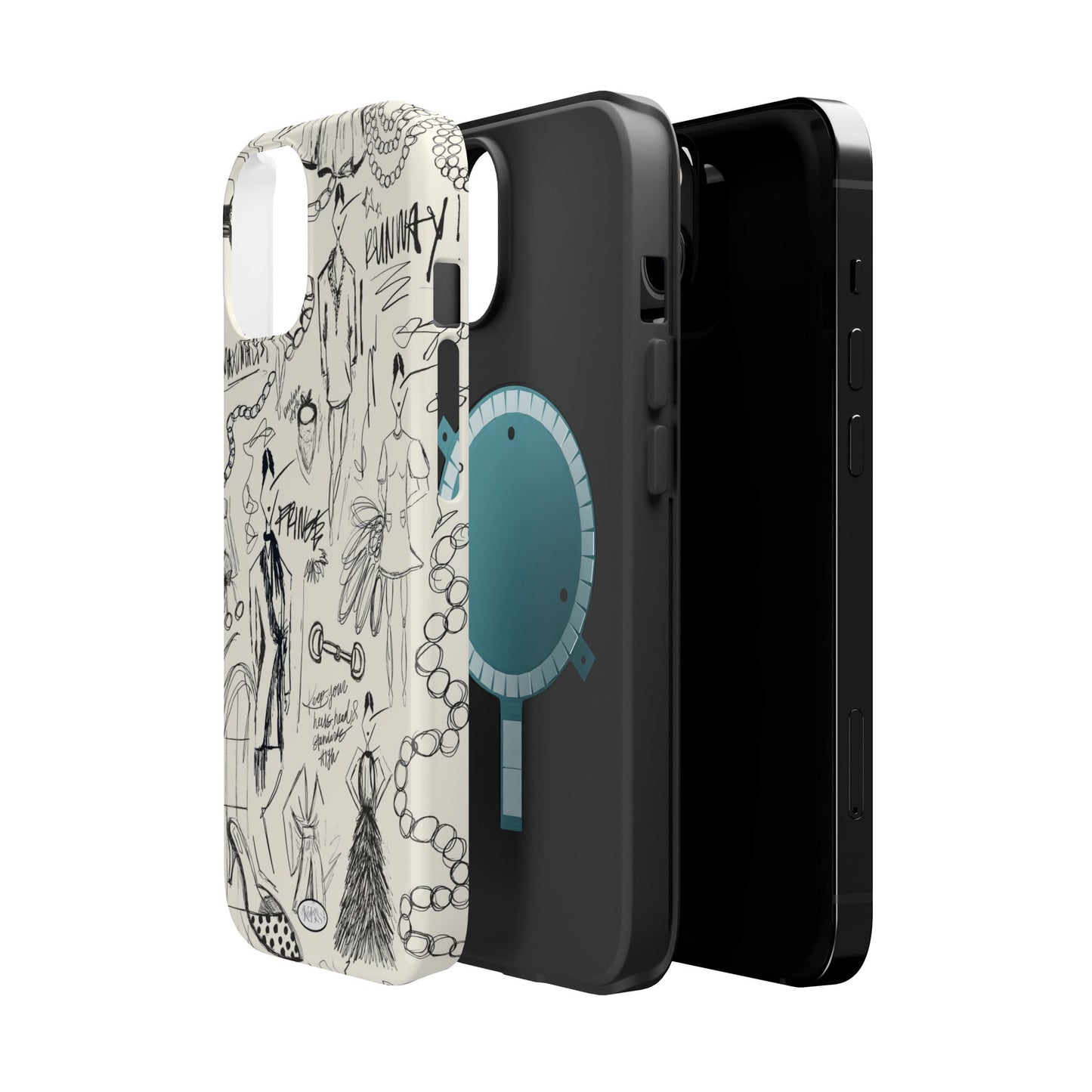 Fashion Sketch Mag Safe Case for iPhone - Black