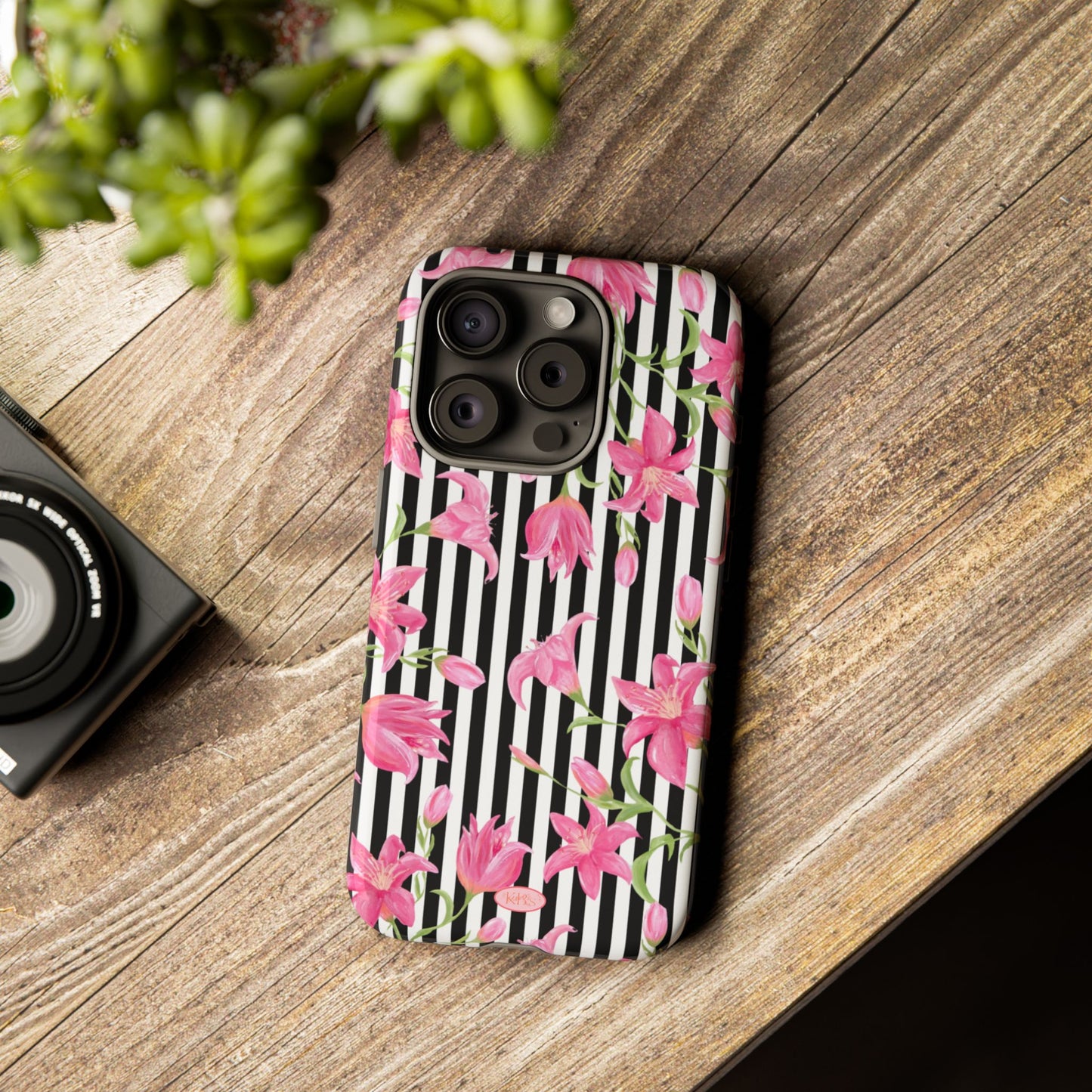 Azalea Stripe Tough Case for iPhone - Black
