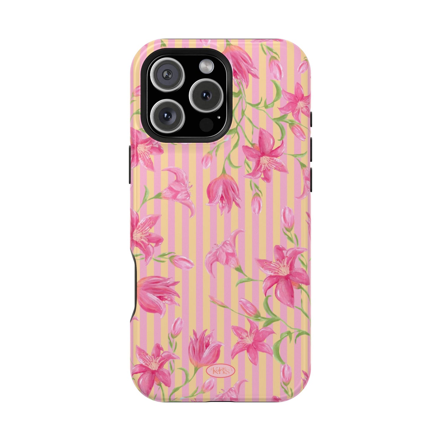 Azalea Stripe Mag Safe Case for iPhone - Pink & Orange