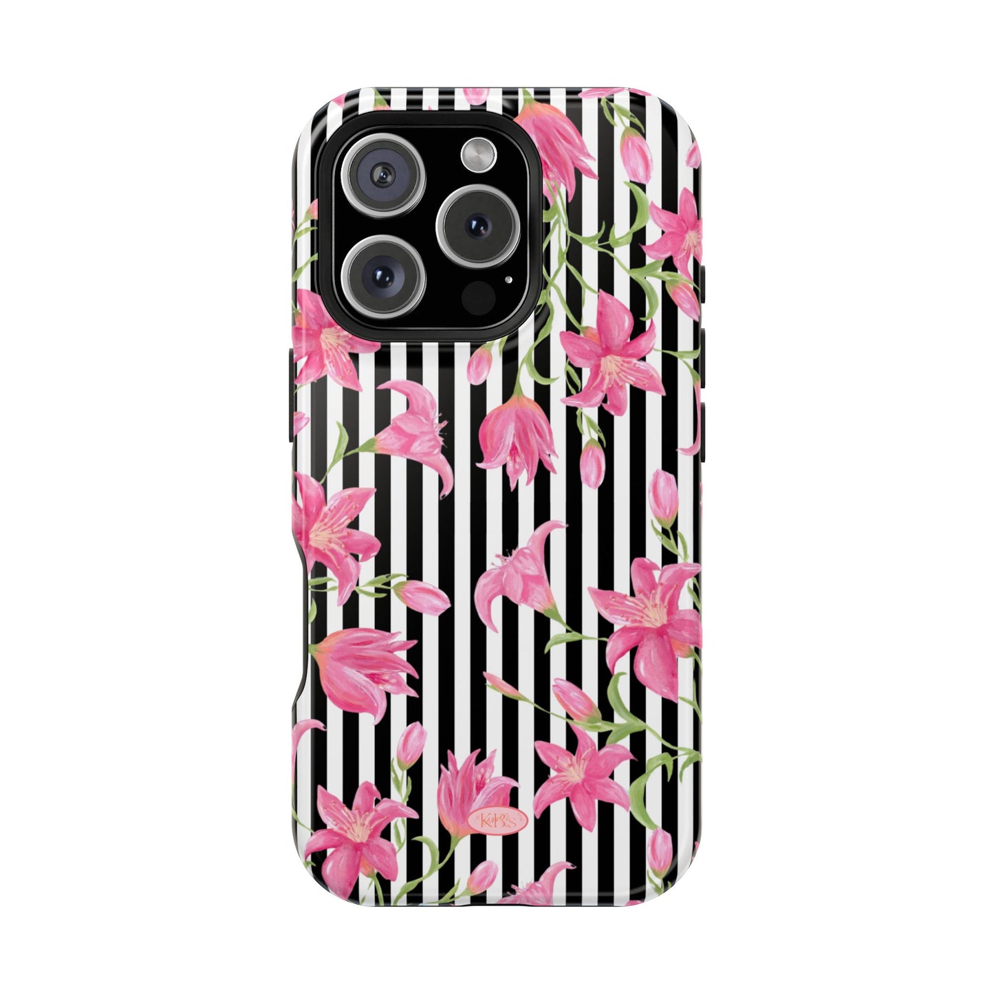Azalea Stripe Mag Safe Case for iPhone - Black