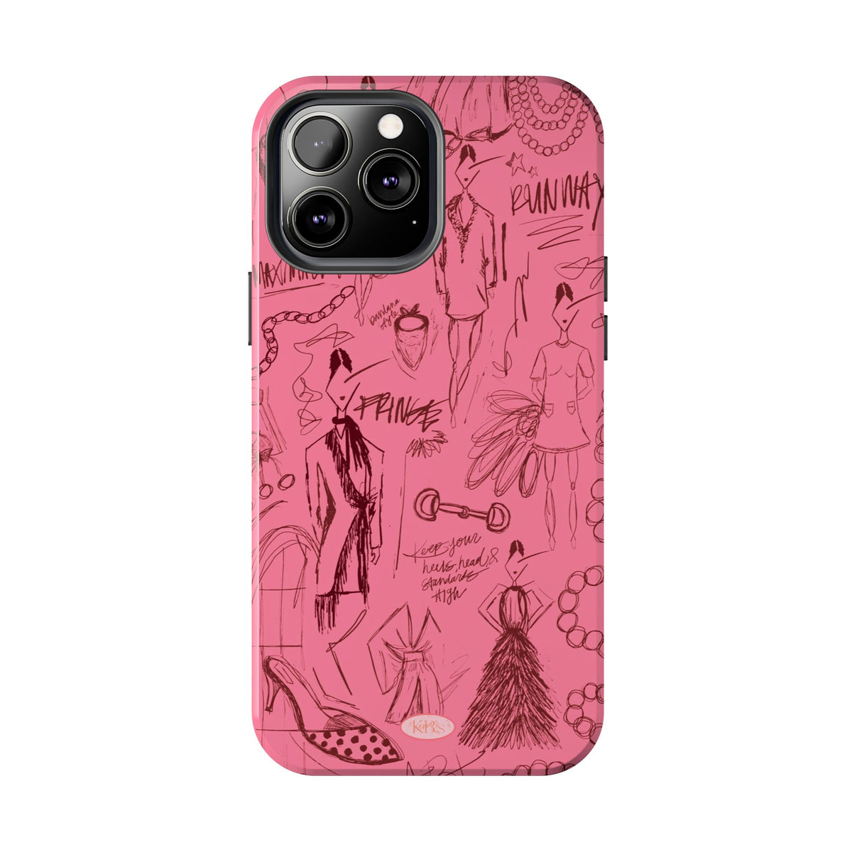 Fashion Sketch Tough Case for iPhone - Maroon