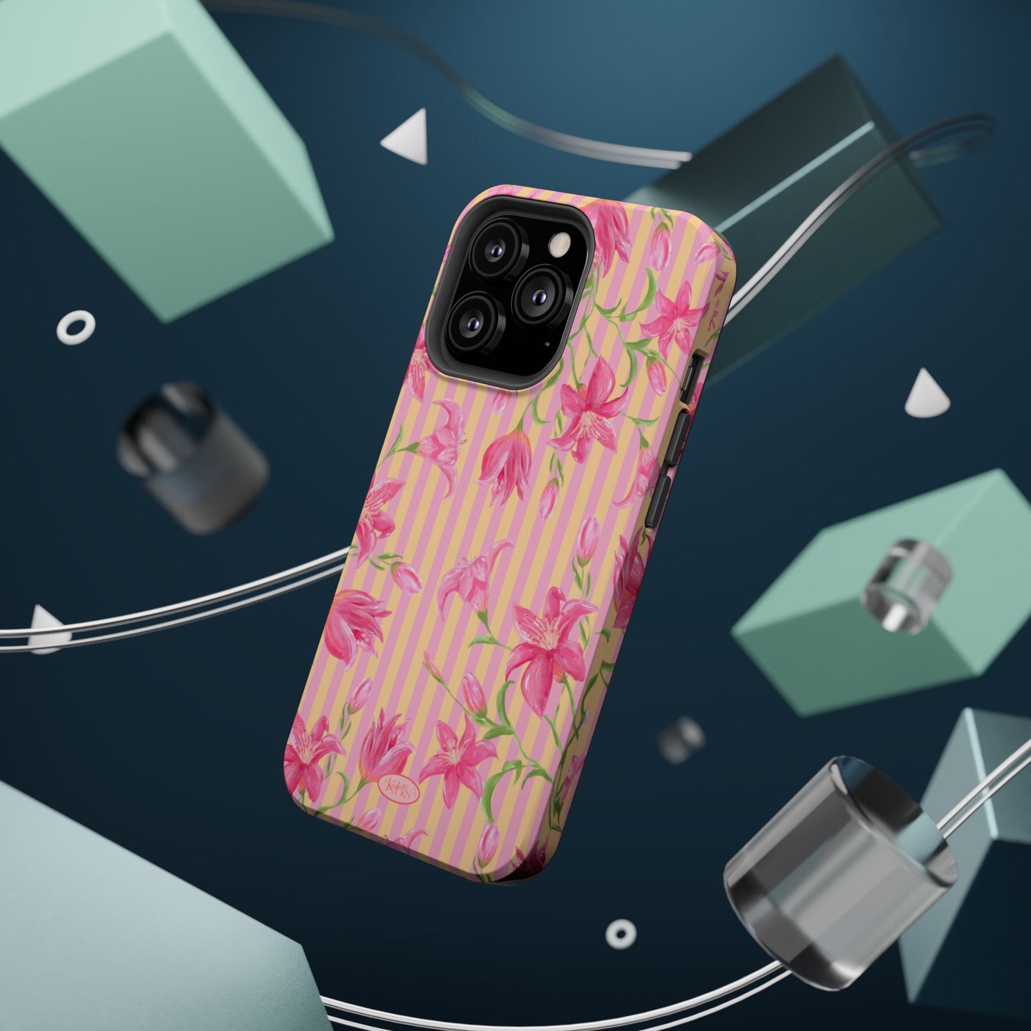 Azalea Stripe Mag Safe Case for iPhone - Pink & Orange