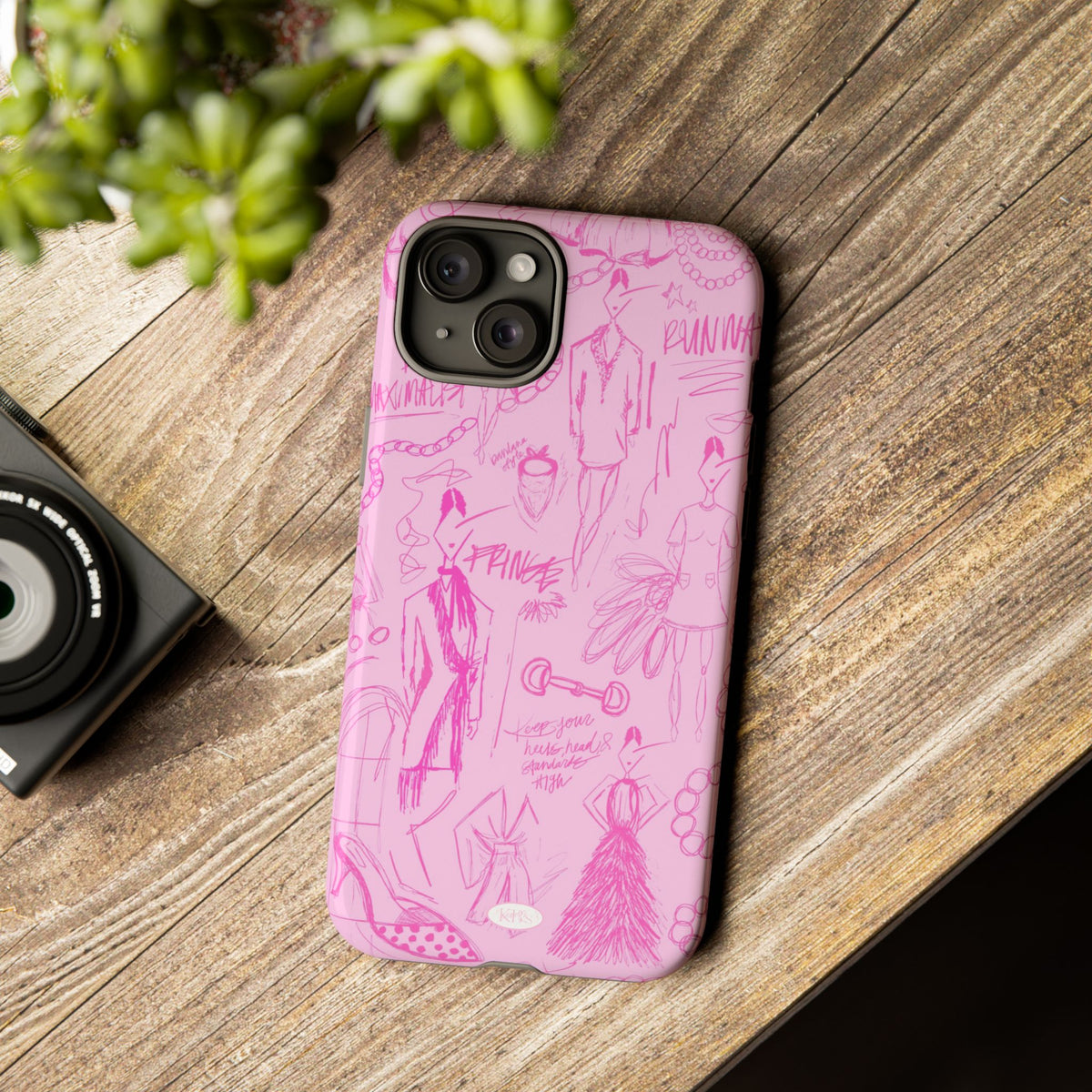 Fashion Sketch Tough Case for iPhone - Pink