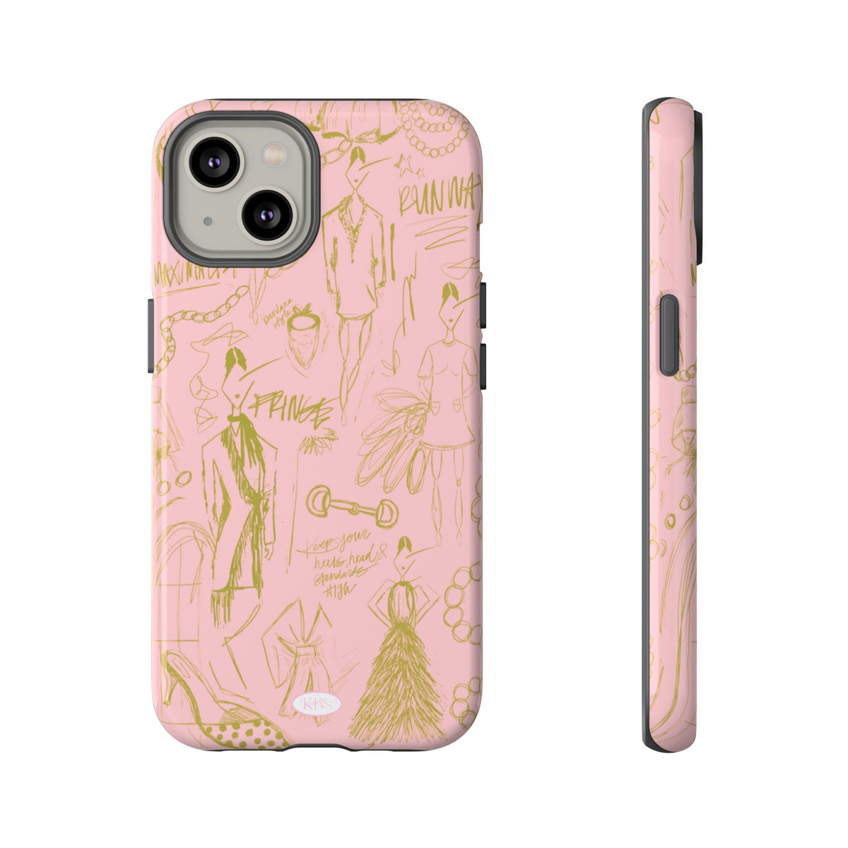 Fashion Sketch Tough Case for iPhone - Pink