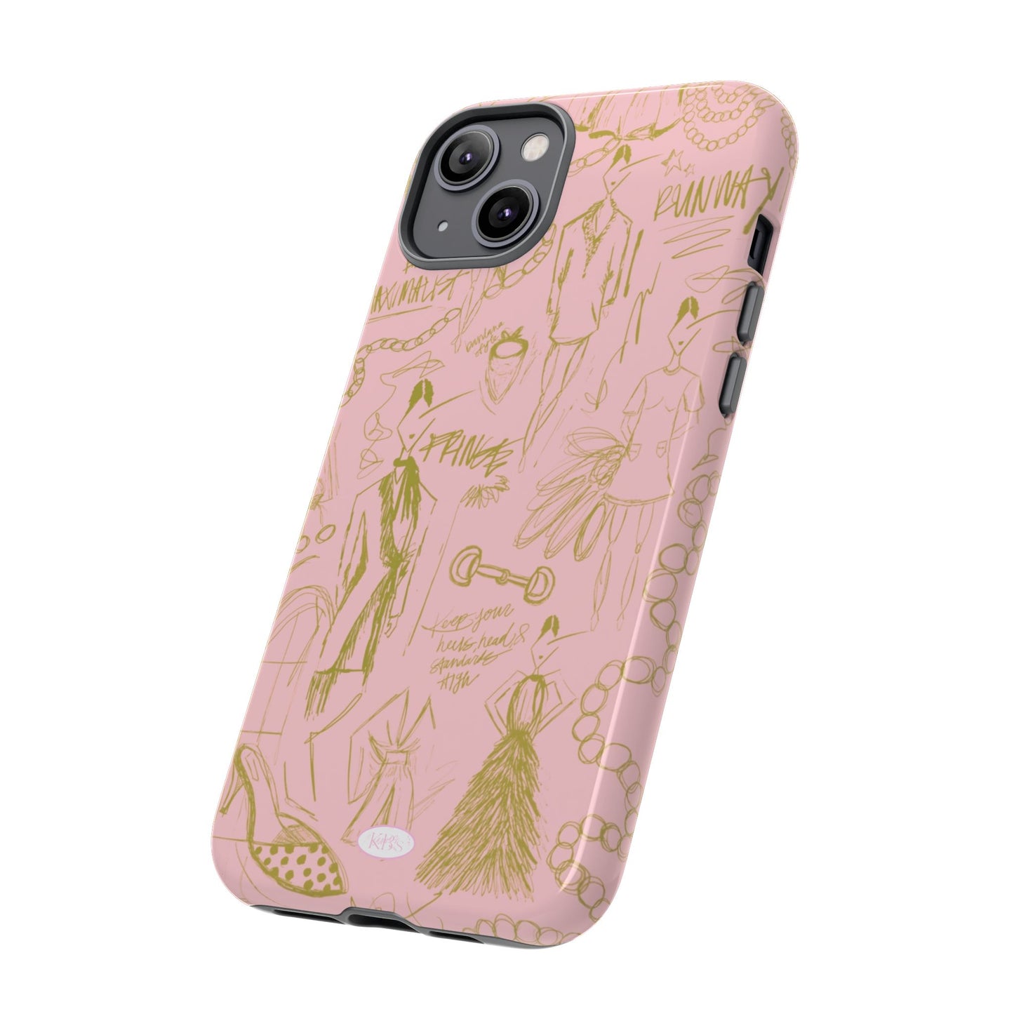 Fashion Sketch Tough Case for iPhone - Pink