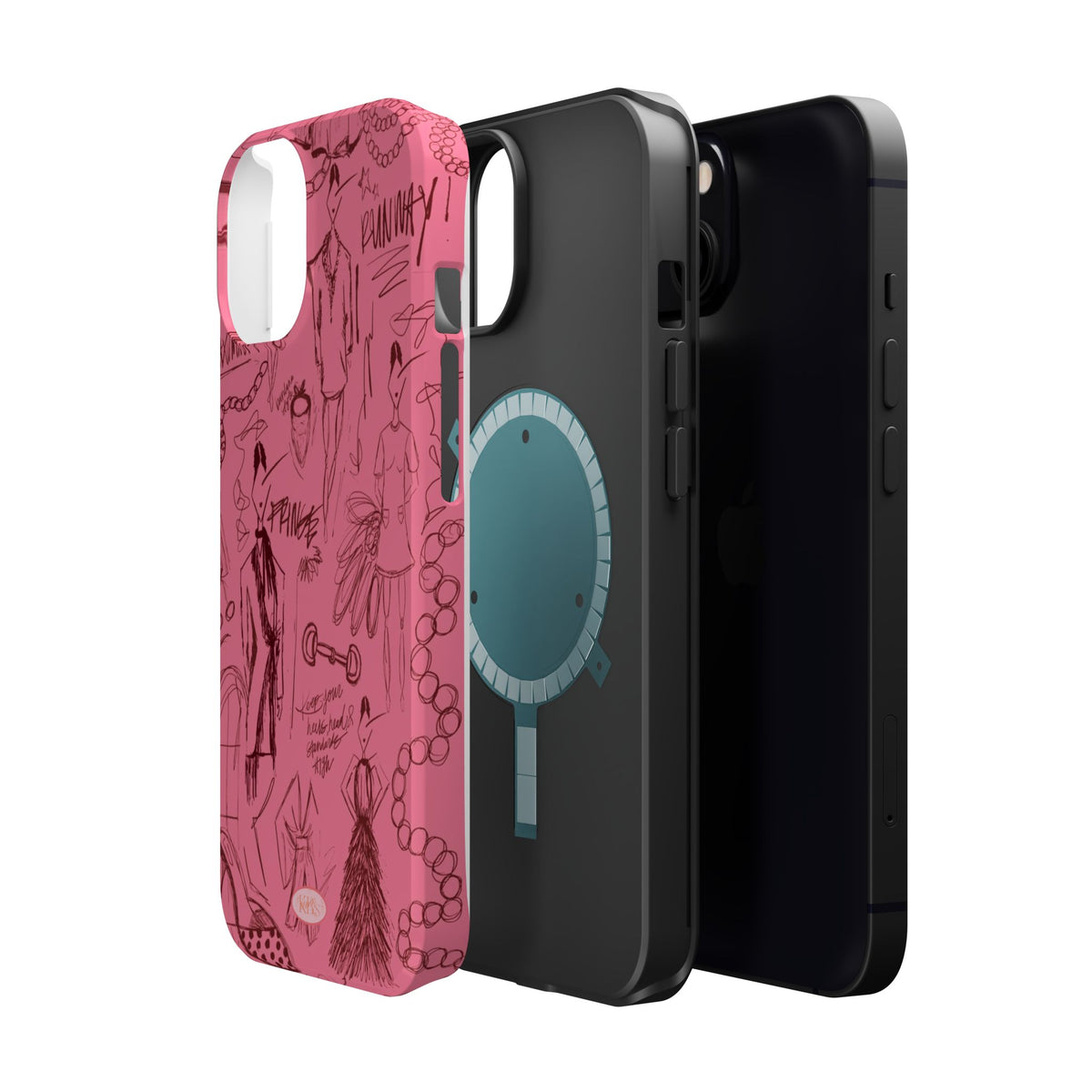 Fashion Sketch Mag Safe Case for iPhone - Maroon