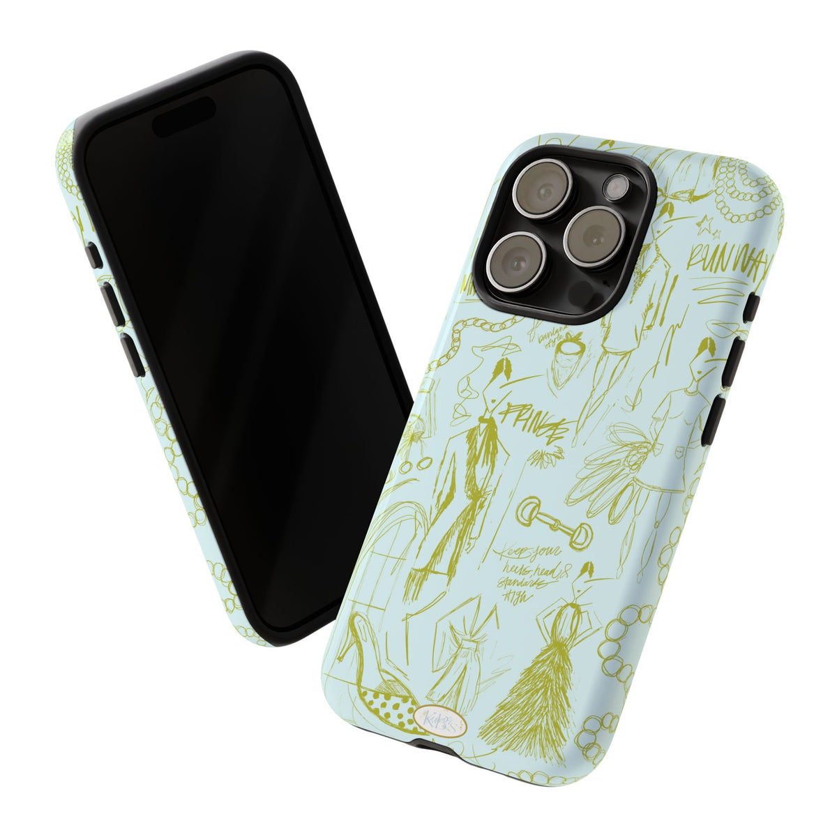 Fashion Sketch Tough Case for iPhone - Blue