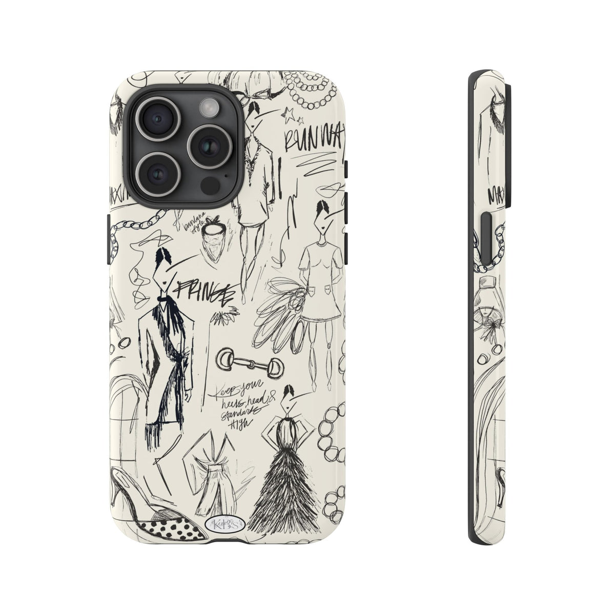 Fashion Sketch Tough Case for iPhone - Black