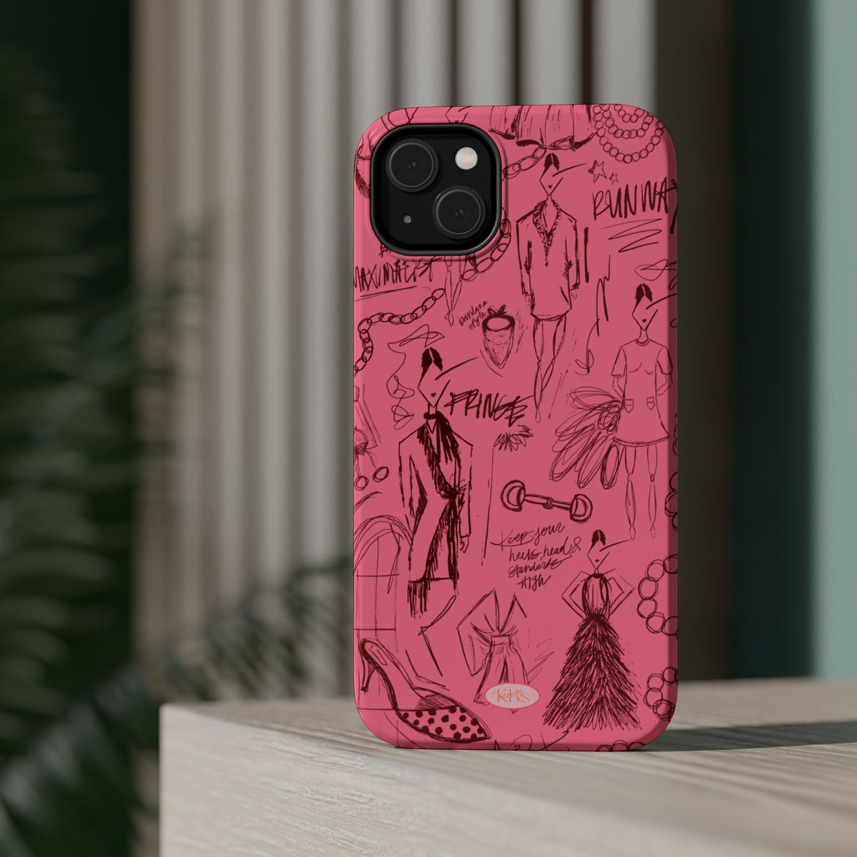 Fashion Sketch Mag Safe Case for iPhone - Maroon