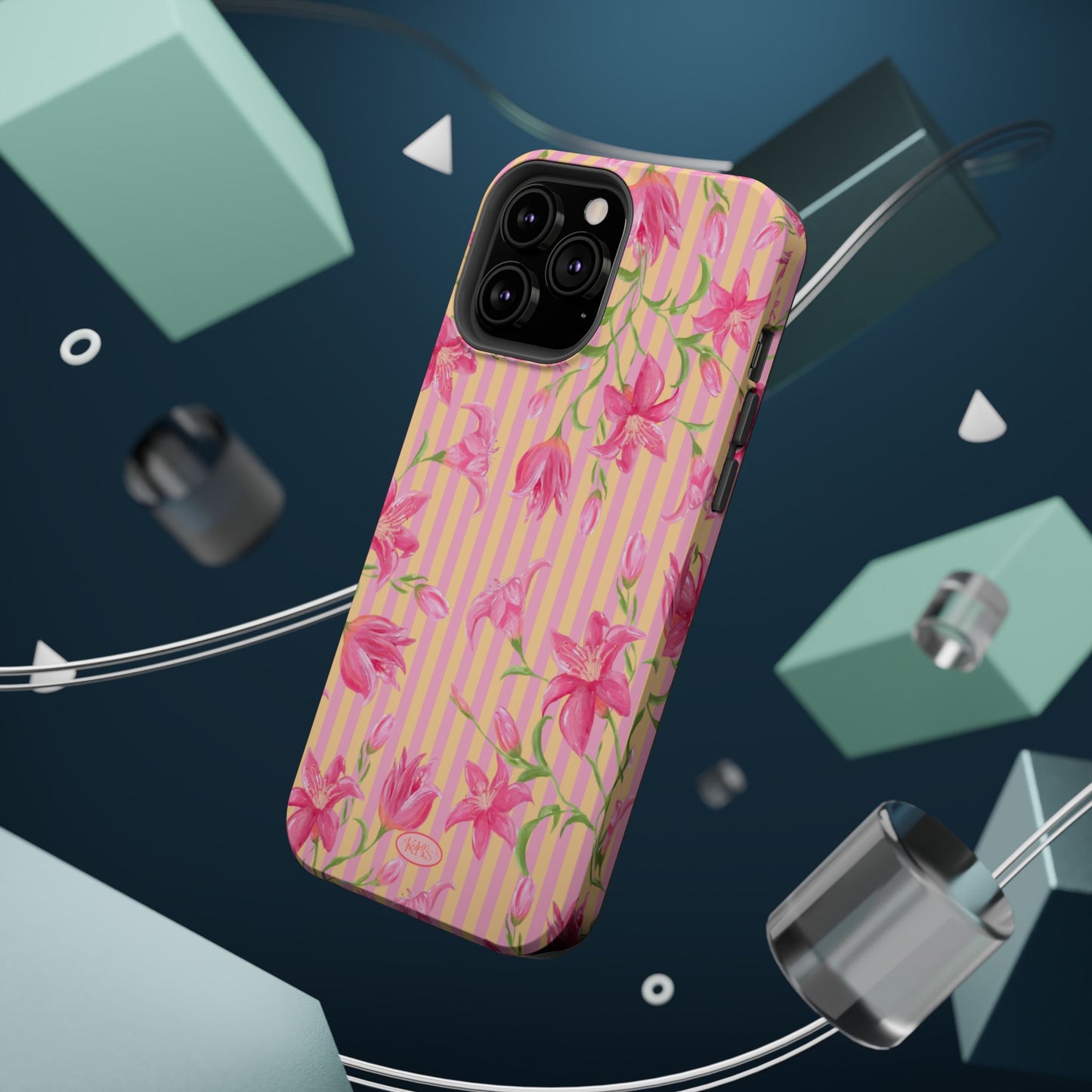 Azalea Stripe Mag Safe Case for iPhone - Pink & Orange