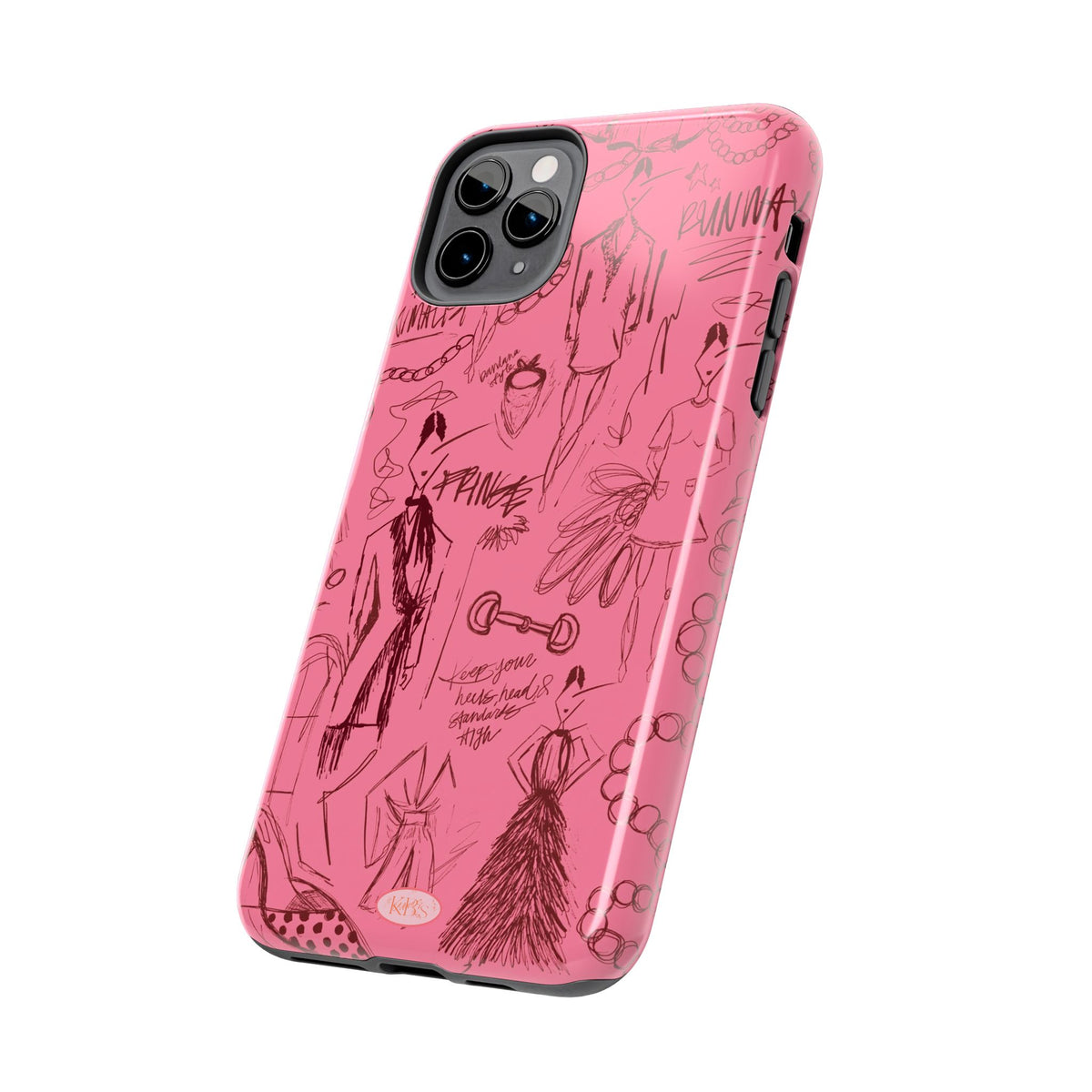 Fashion Sketch Tough Case for iPhone - Maroon