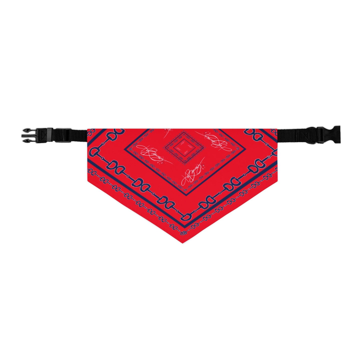 Red & Blue Horsebit Dog Scarf