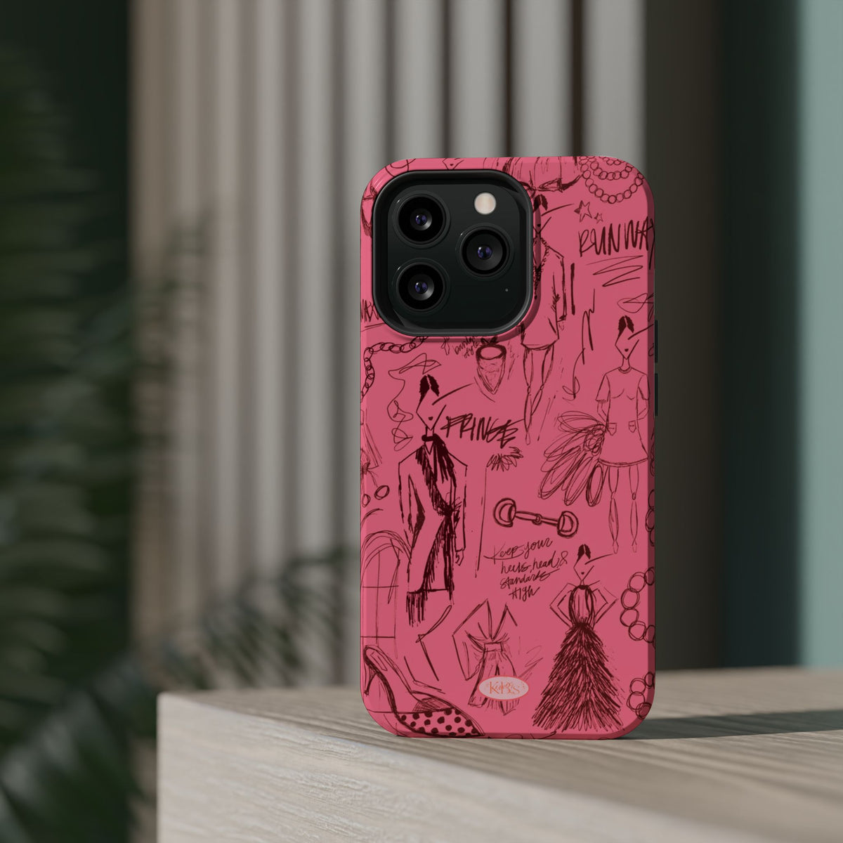 Fashion Sketch Mag Safe Case for iPhone - Maroon