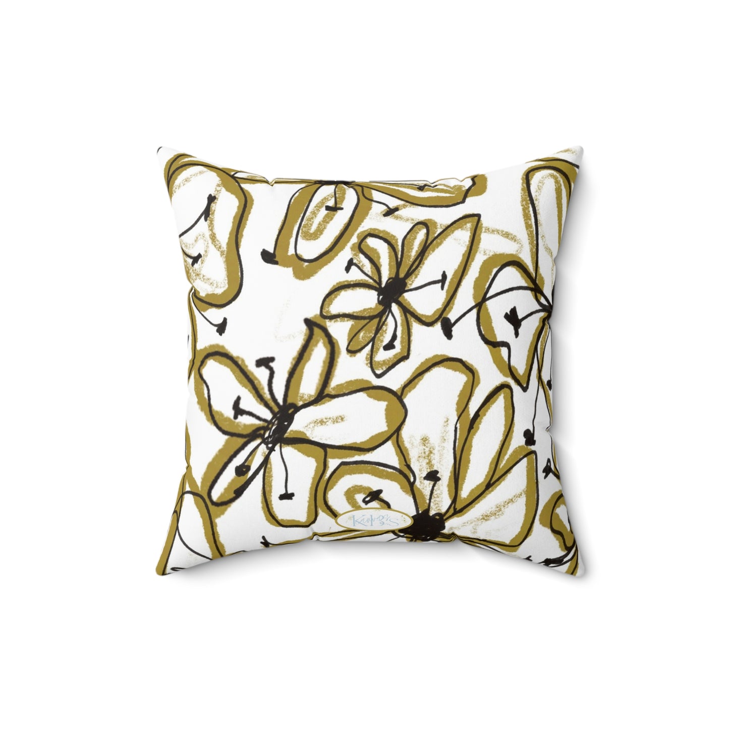 Floral Sketch Throw Pillow