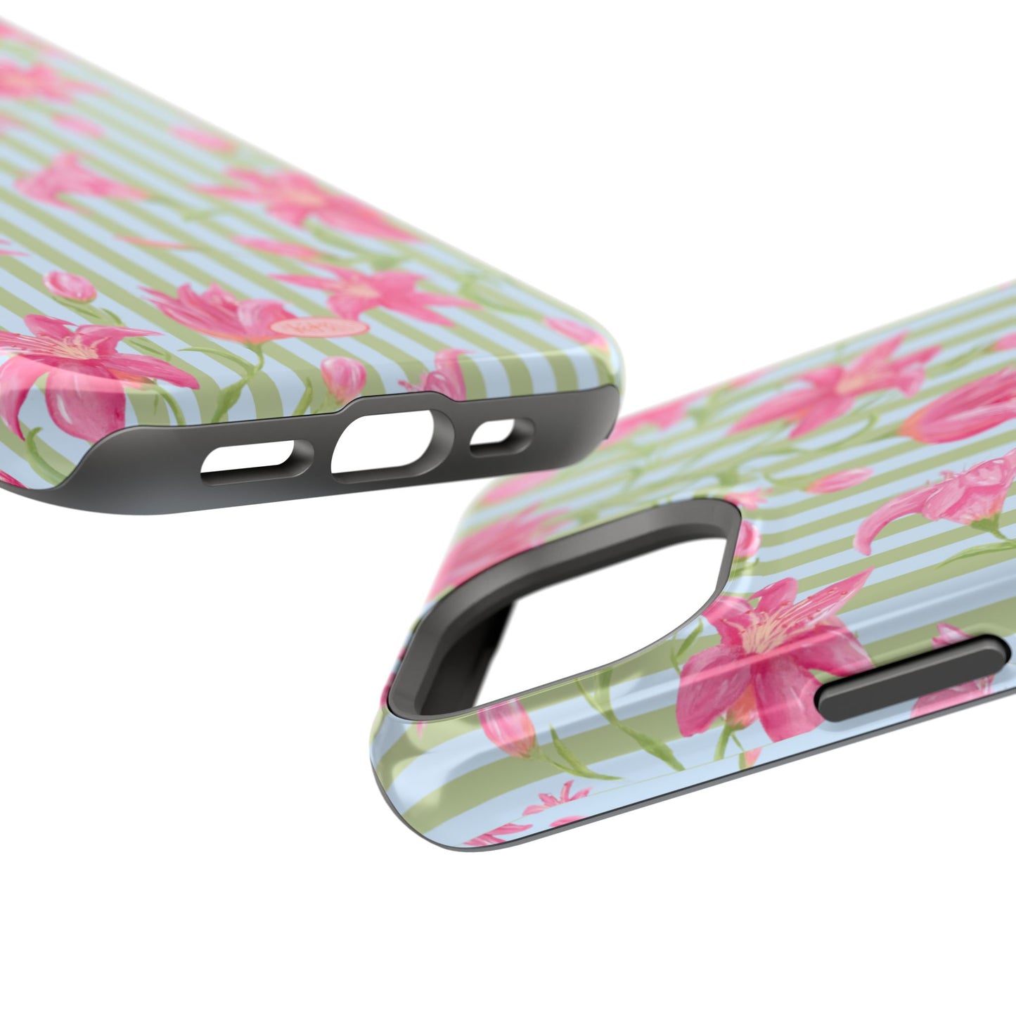Azalea Stripe Mag Safe Case for iPhone - Blue & Green