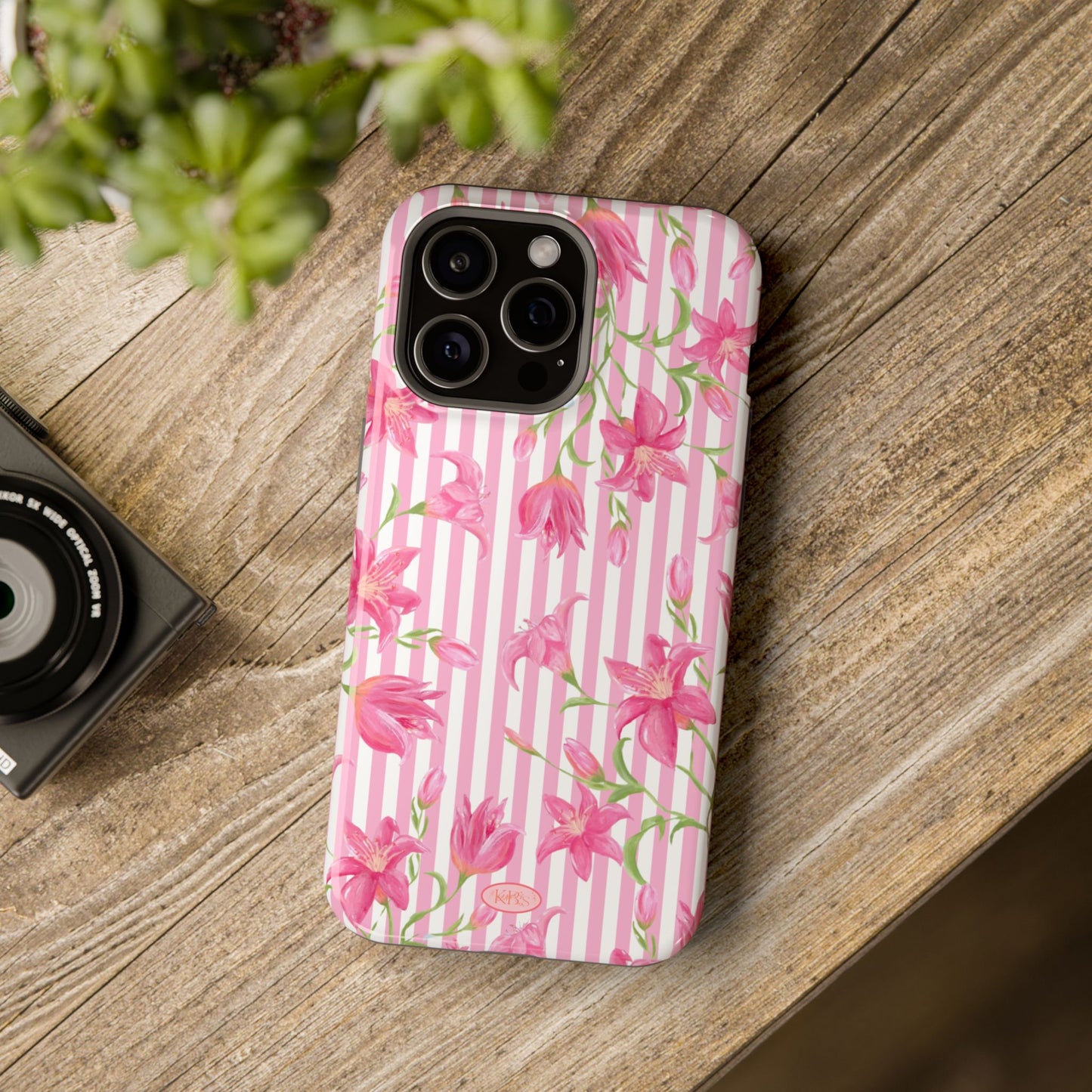 Azalea Stripe Mag Safe Case for iPhone - Pink