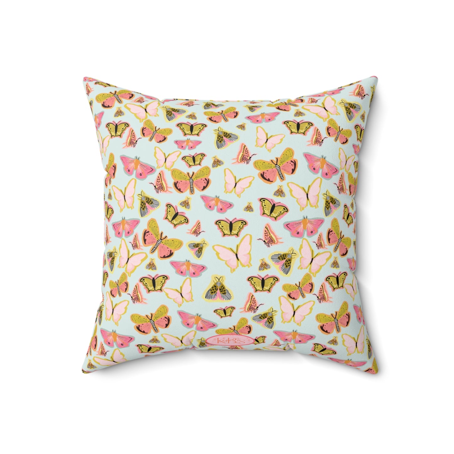 Butterfly Muse Throw Pillow - Blue