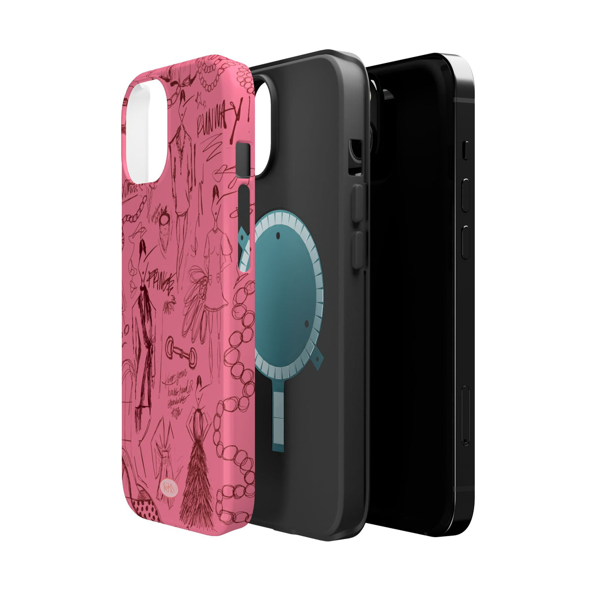 Fashion Sketch Mag Safe Case for iPhone - Maroon