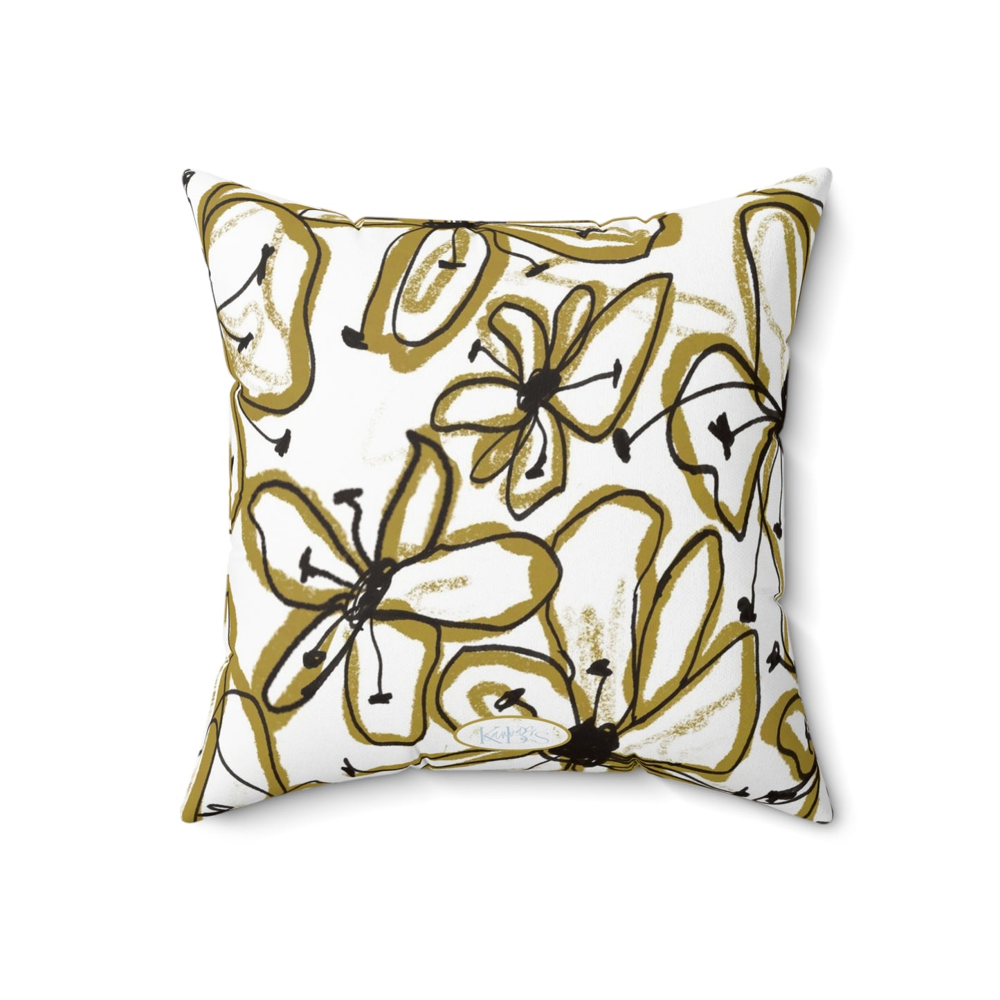 Floral Sketch Throw Pillow