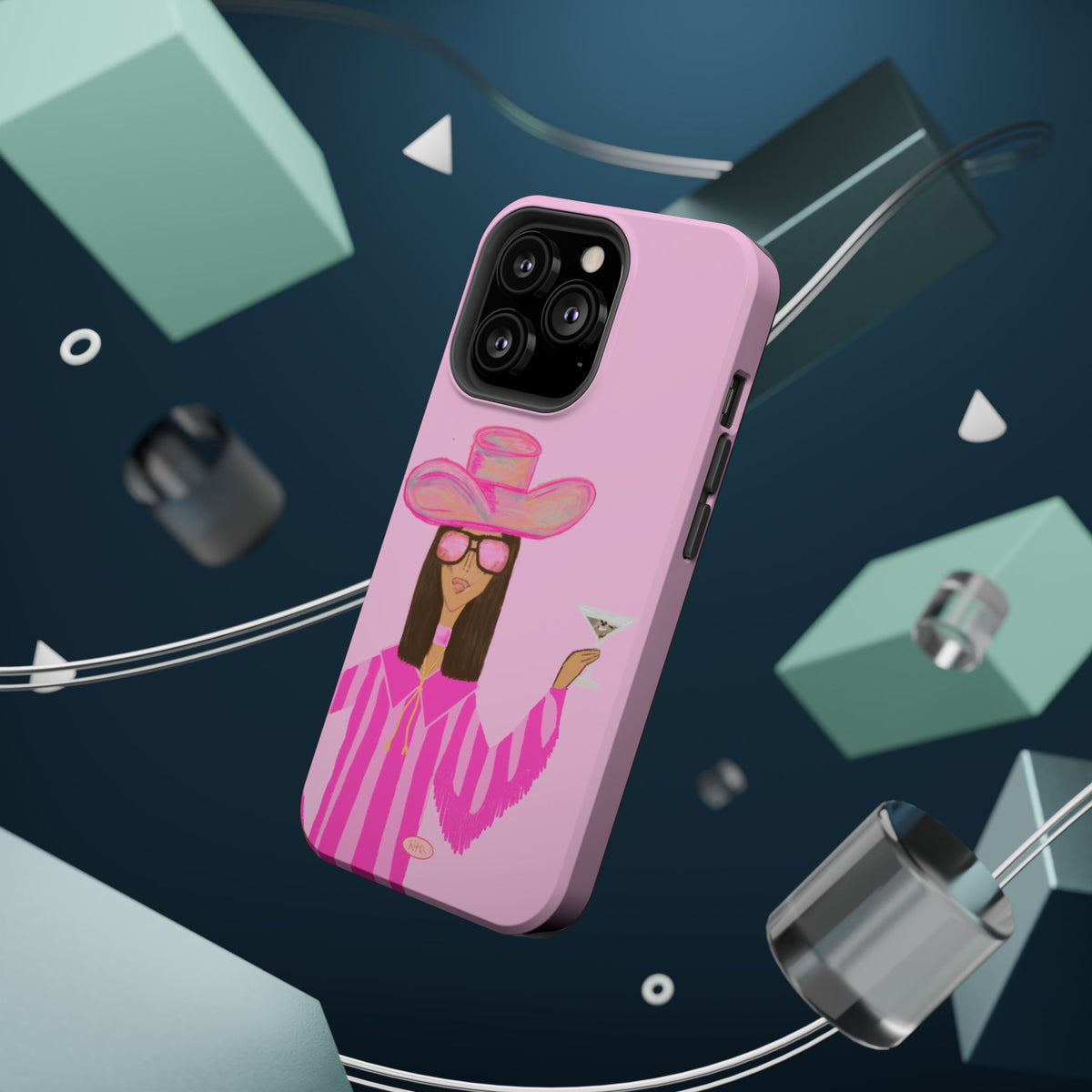 Cocktail Cowgirl Mag Safe Case for iPhone - Pink